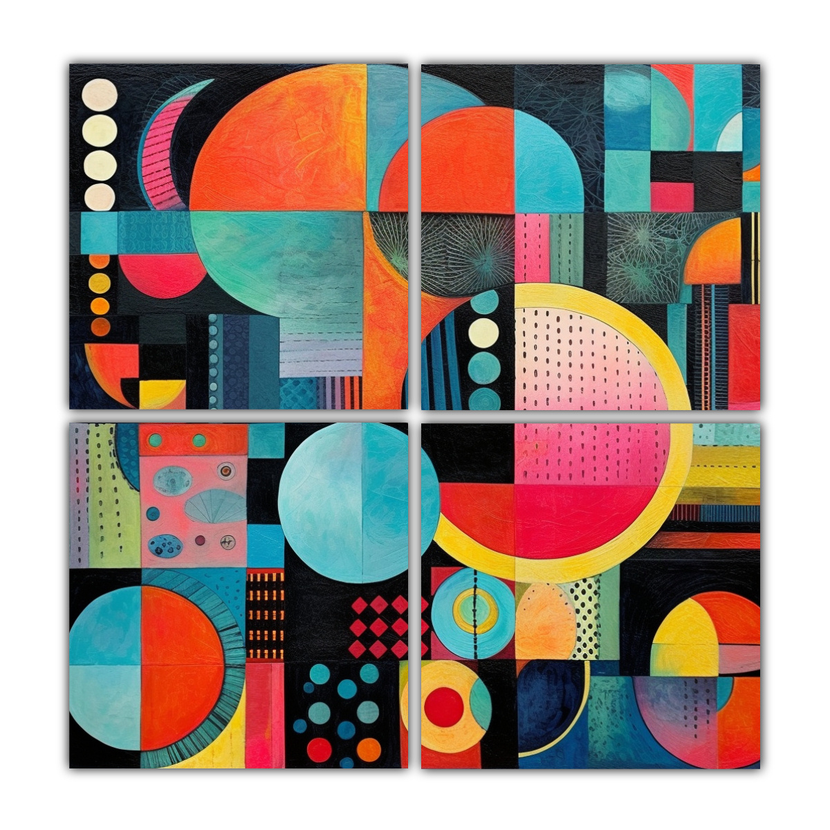 cuatro-telas-art-sticas-juveniles-formas-y-patrones-abstractos-colores-vivos