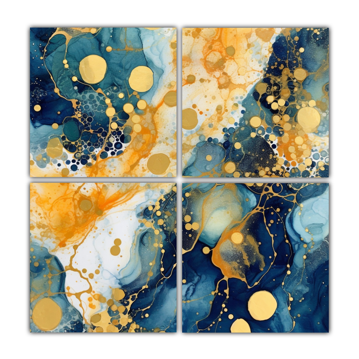 cuatro-telas-en-bastidor-abstractas-de-patr-n-dorado-y-azul-con-secuencias-doradas-en-pinturas-decorativas-