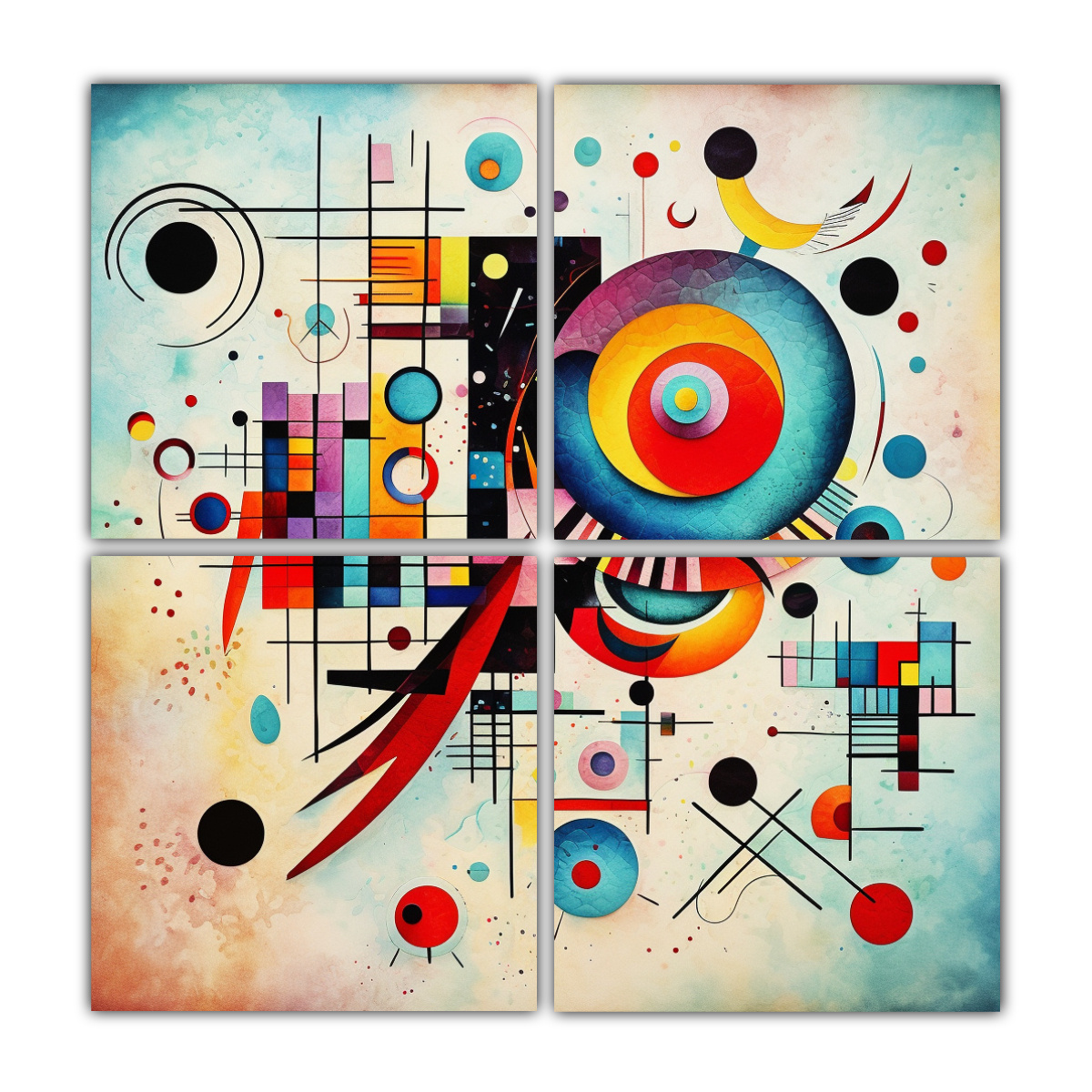 cuatro-telas-en-bastidor-abstracto-equilibrio-visual