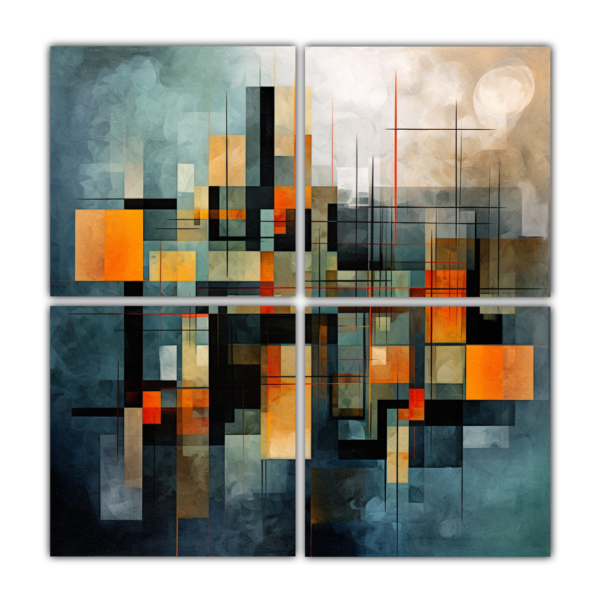 cuatro-telas-en-bastidor-arte-geom-trico-abstracto