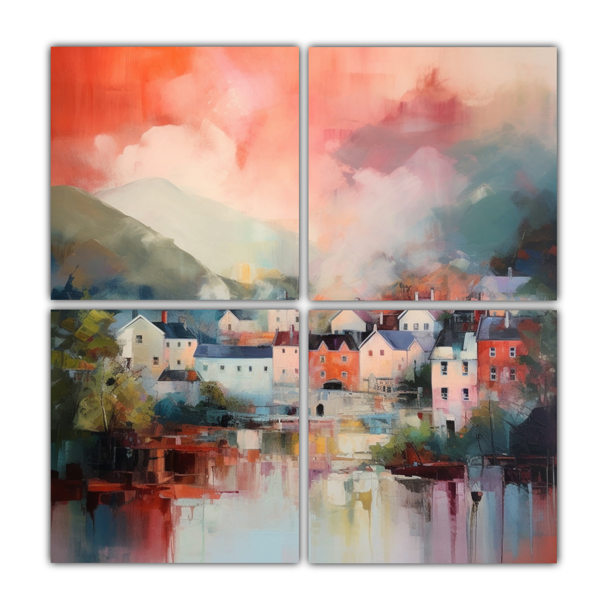 cuatro-telas-en-bastidor-de-pintura-abstracta-bonita-de-killarney