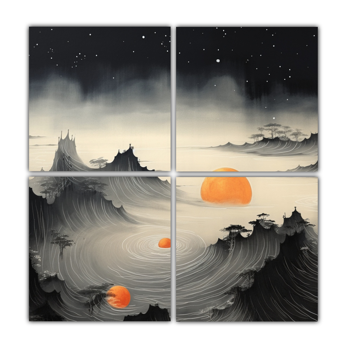 cuatro-telas-en-bastidor-inspiraci-n-representaci-n-paisaje-tradicional-chino-de-tinta-sobre-papel-xuan