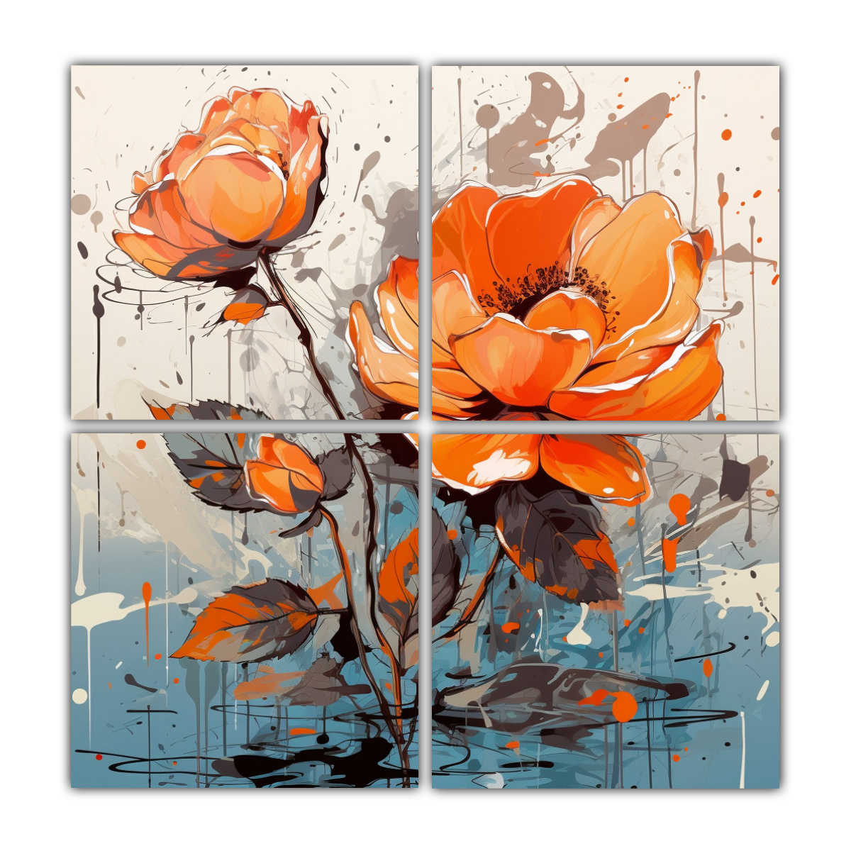 cuatro-telas-en-bastidor-modernos-con-textura-en-colores-naranjas-atmosfera-neonoir-estilo-medio