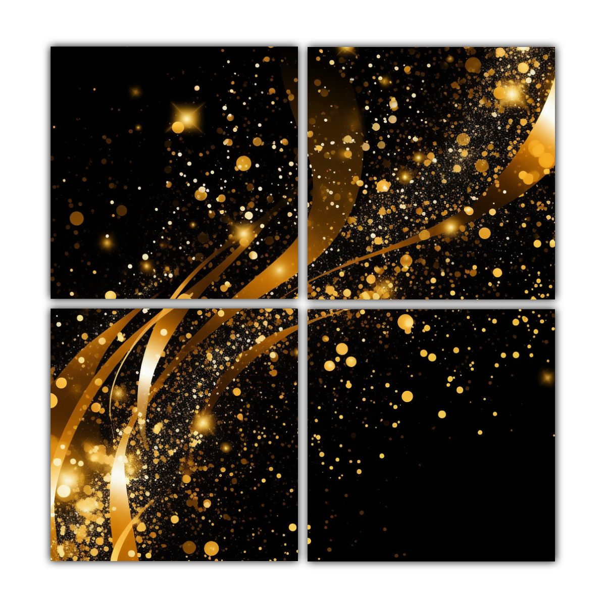 fondo-negro-dorado-con-brillo-cuatro-cuadros-cuadrado-vida