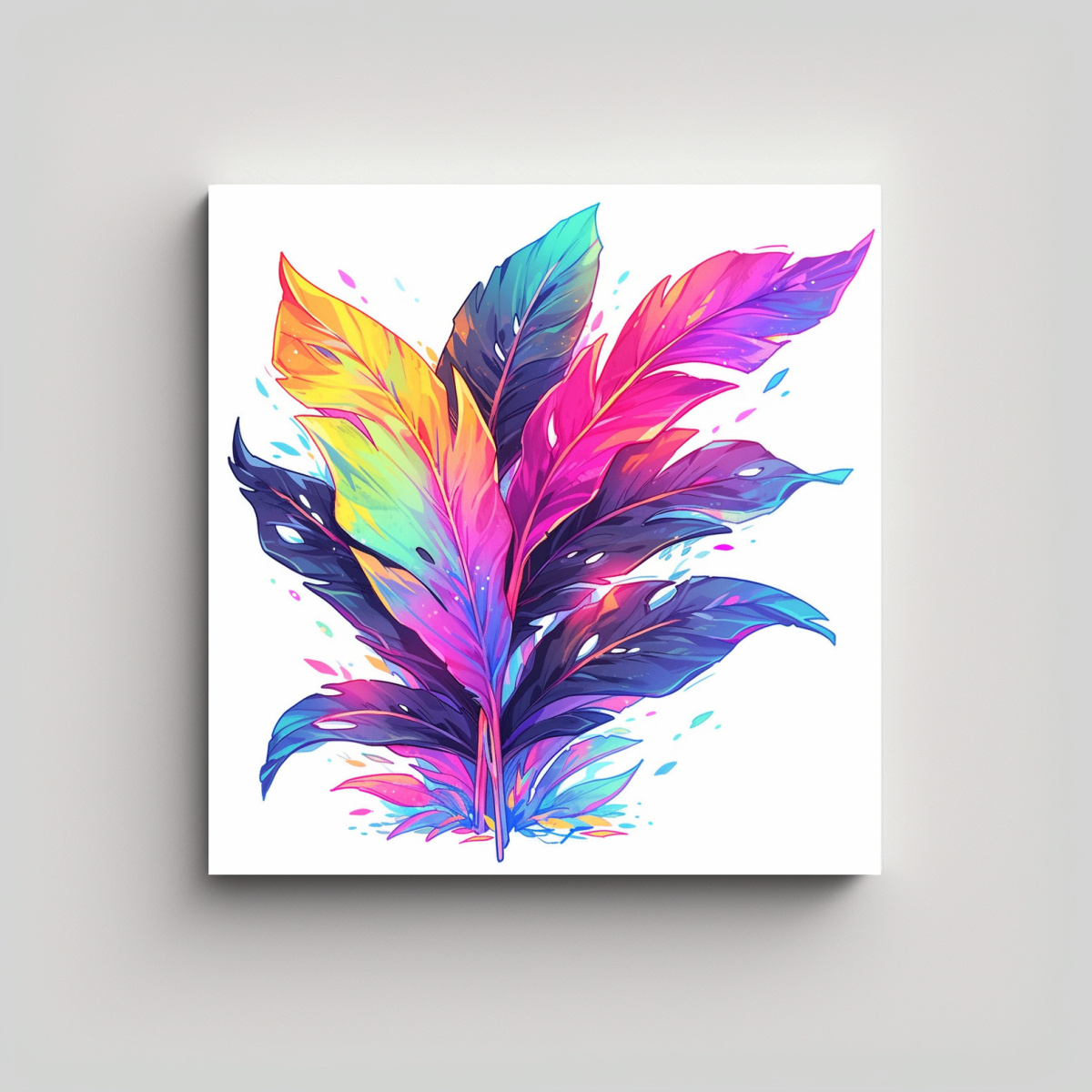 lienzo-de-tela-con-composici-n-sim-trica-de-hojas-de-pl-tano-en-colores-del-arco-ris-atm-sfera-neonoir-neo