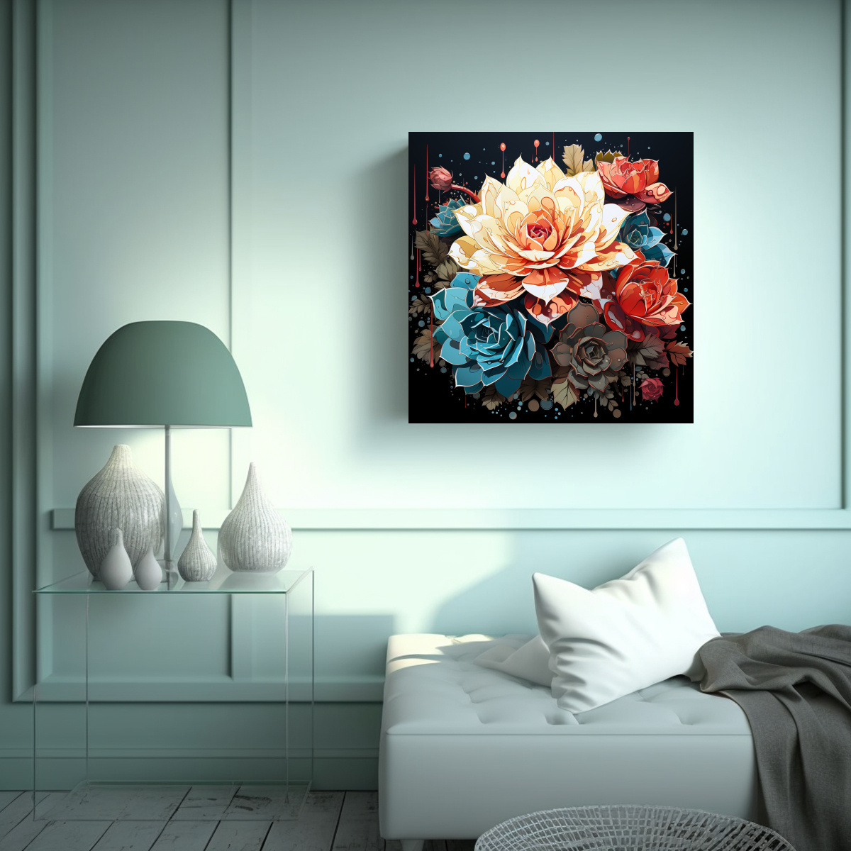 lienzo-de-tela-moderno-mural-plantas-suculentas-en-colores-blanco-y-negro-estilo-neonoir-1