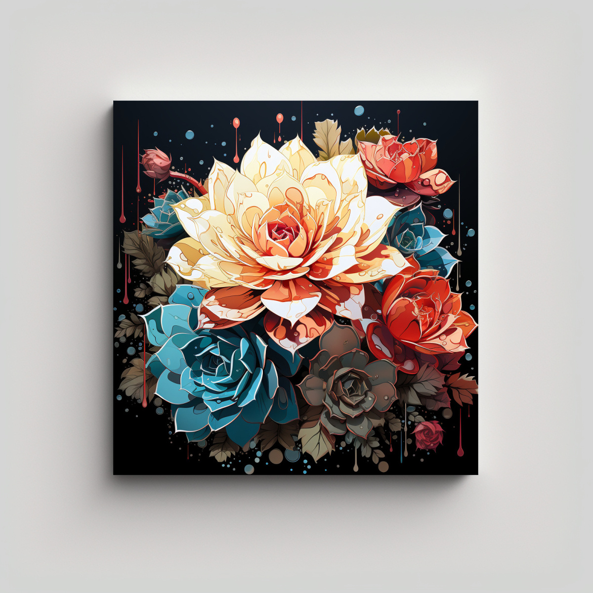 lienzo-de-tela-moderno-mural-plantas-suculentas-en-colores-blanco-y-negro-estilo-neonoir