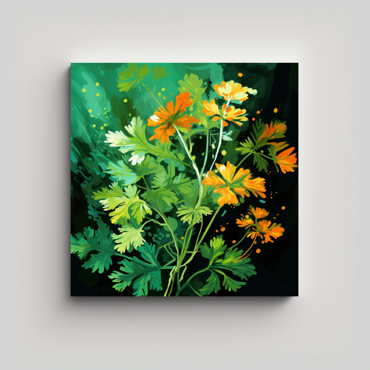 lienzo-de-tela-movimiento-para-sala-en-colores-cilantro-verde-y-naranja-con-atm-sfera-neonoir