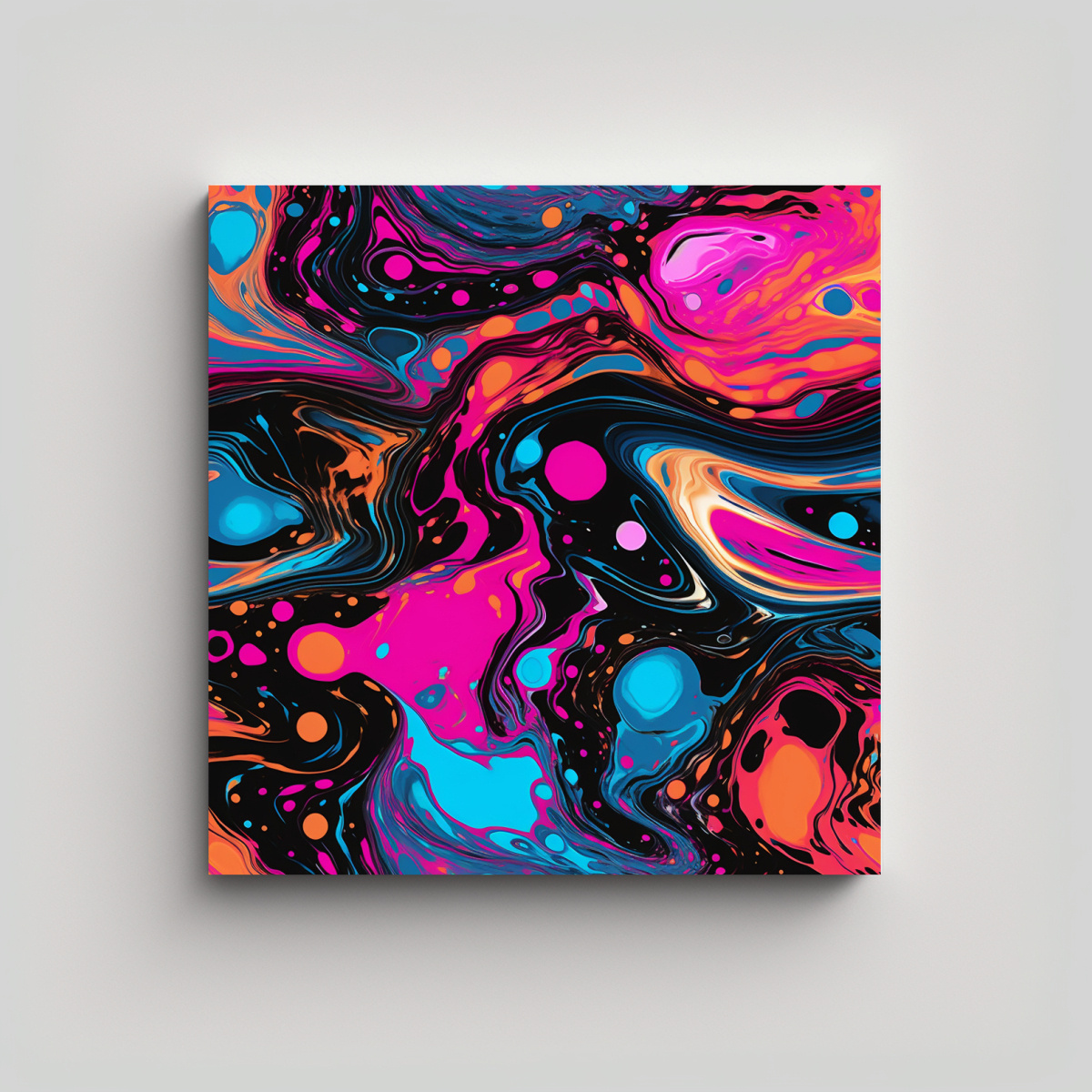 lienzo-moderno-linda-pinturas-brillantes-en-variedad-de-colores-en-decoraciones-negras-