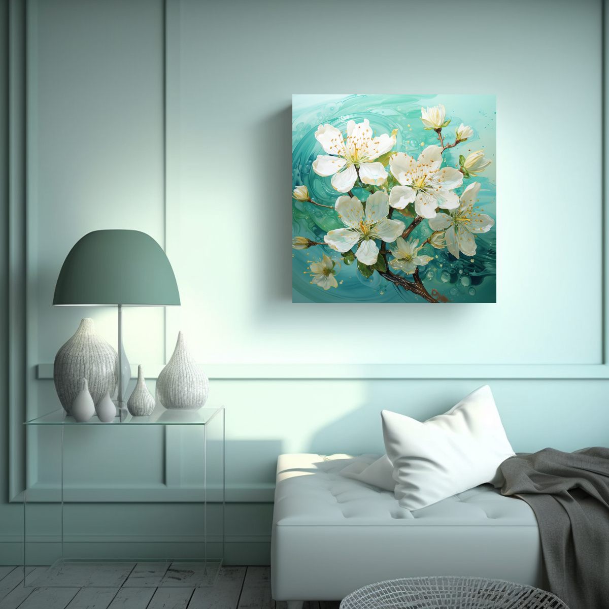 lienzo-moderno-para-comedor-abstracto-en-colores-cerezo-en-flor-o-verde-y-dorado-1