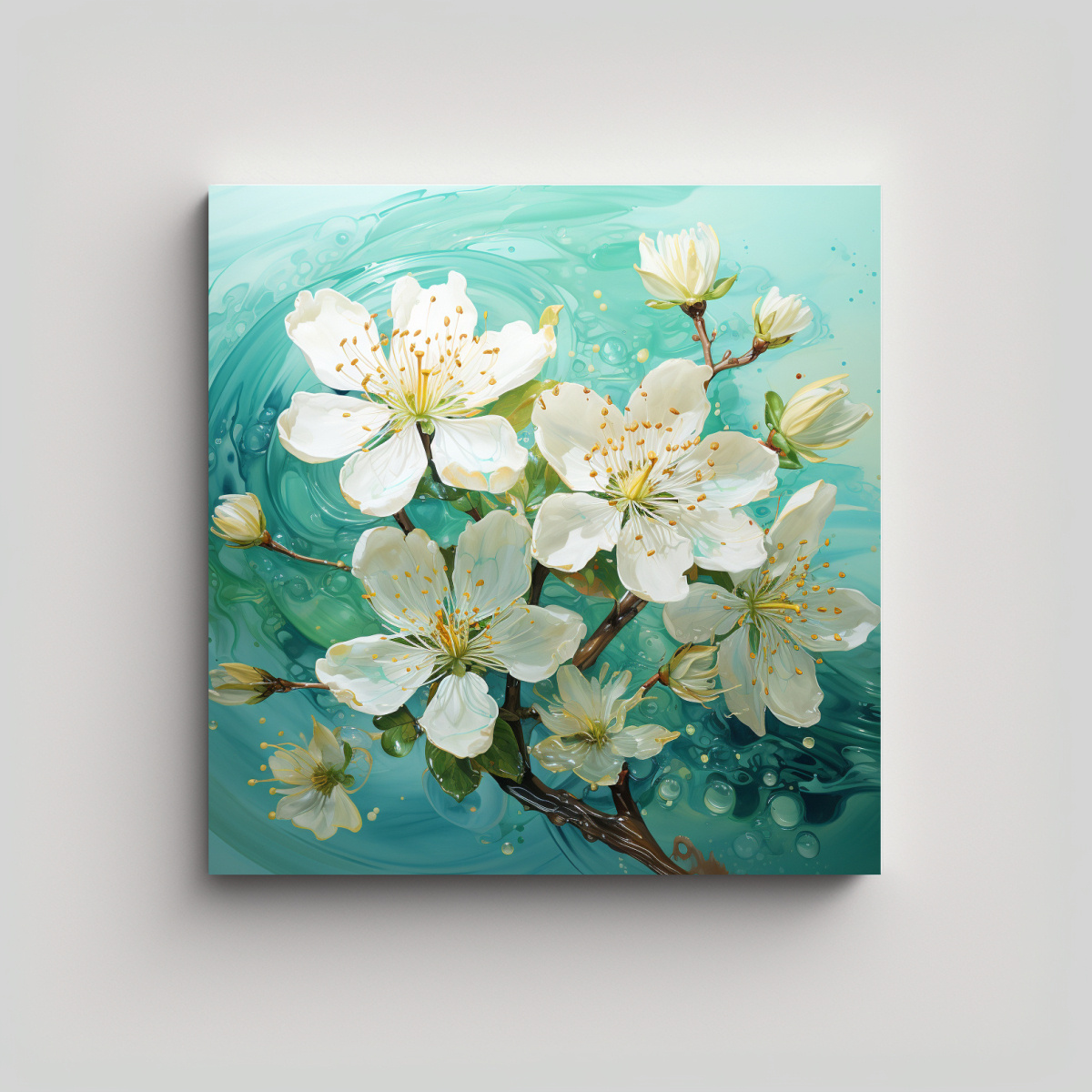 lienzo-moderno-para-comedor-abstracto-en-colores-cerezo-en-flor-o-verde-y-dorado