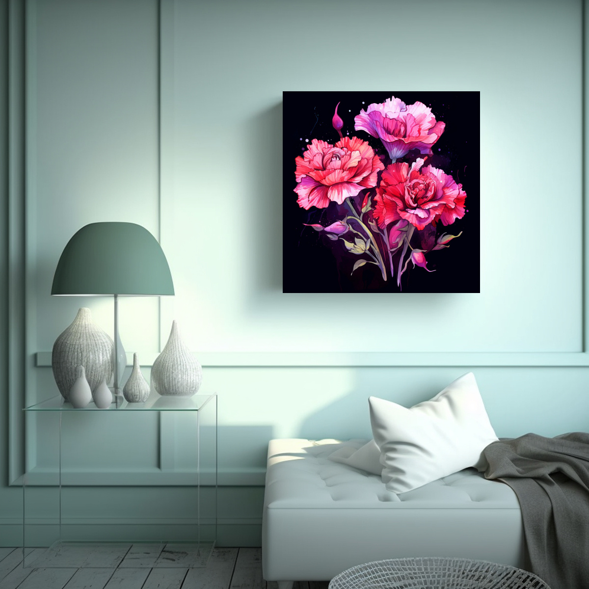 lienzo-tela-sublimada-living-a-flores-de-claveles-en-colores-acuarela-con-atm-sfera-neonoir-1