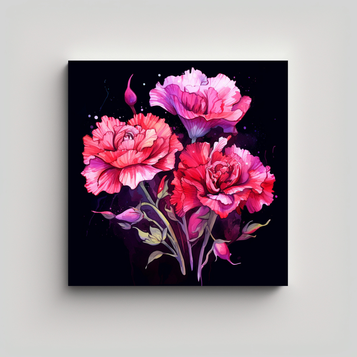 lienzo-tela-sublimada-living-a-flores-de-claveles-en-colores-acuarela-con-atm-sfera-neonoir