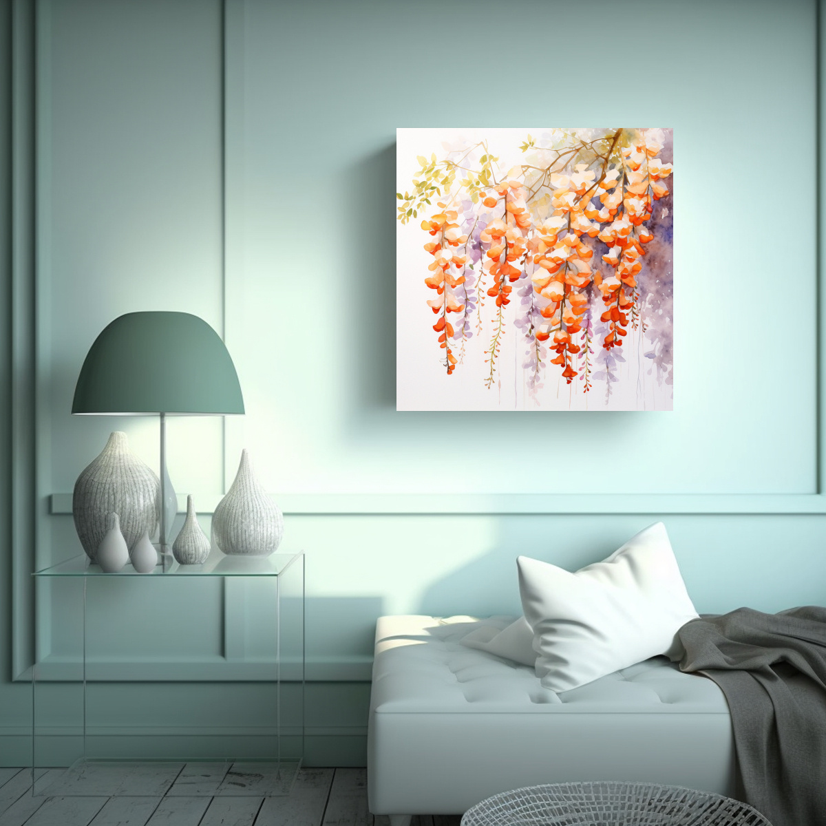 lienzo-vanguardia-arte-callejero-pintura-abstracta-de-flores-de-glicina-en-blanco-y-naranja-1