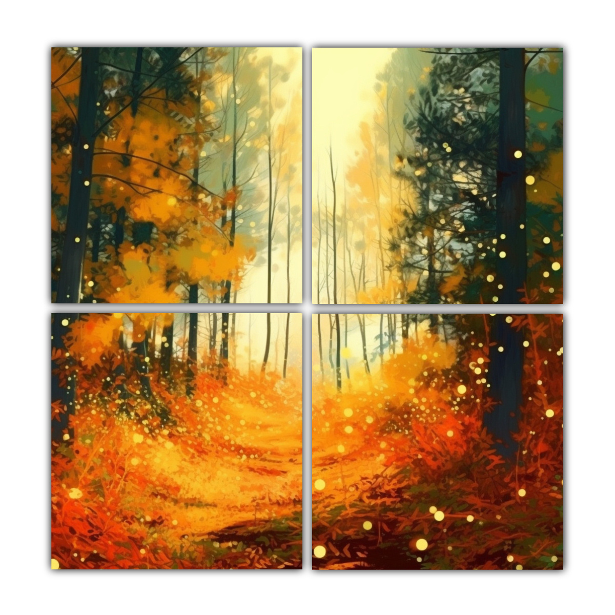 pintura-abstracta-de-bosque-oto-al-de-alta-resoluci-n-4-telas-en-bastidor-con-l-neas-finas-y-realismo-ultra-