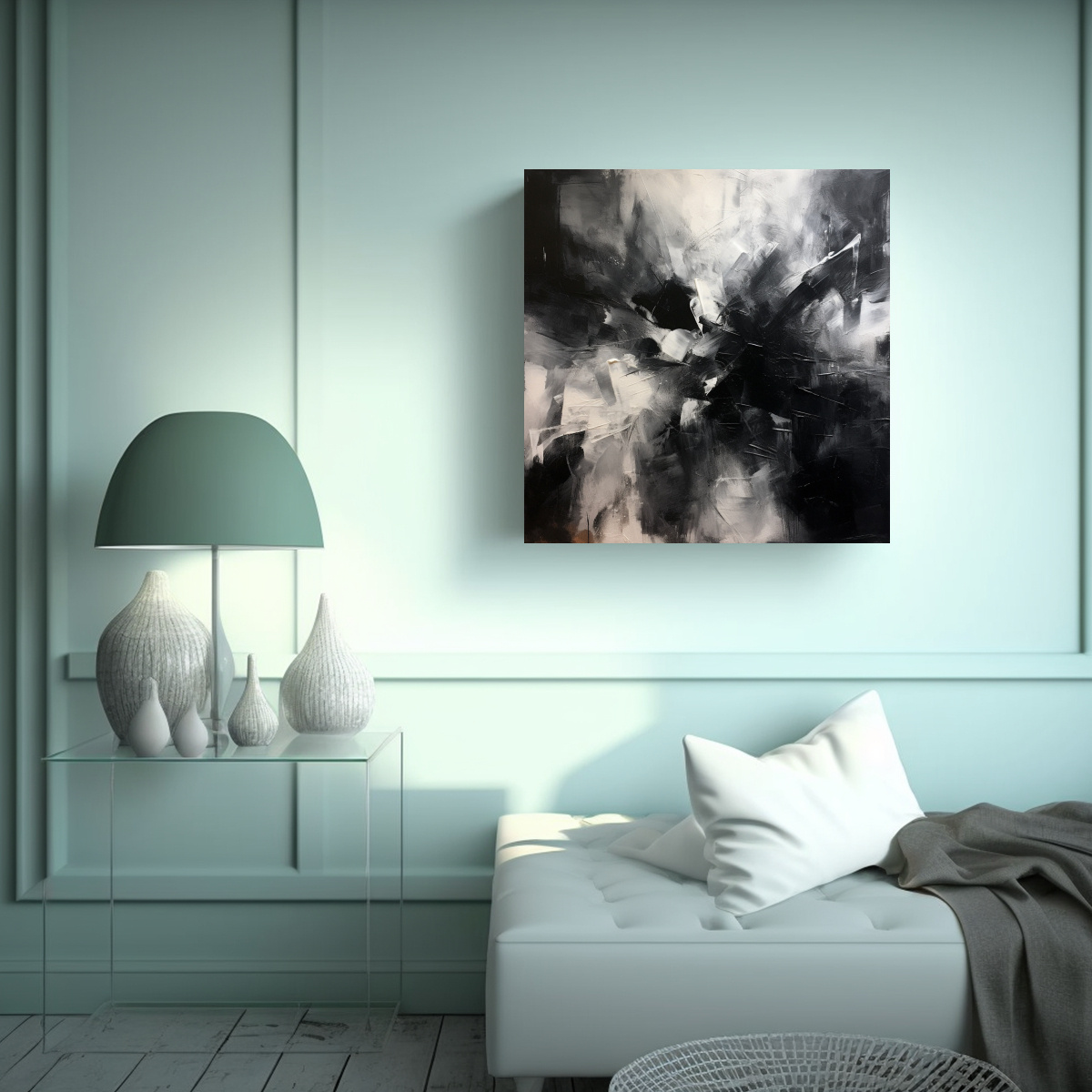 pintura-abstracta-de-carb-n-en-tela-con-fondo-negro-y-blanco-1