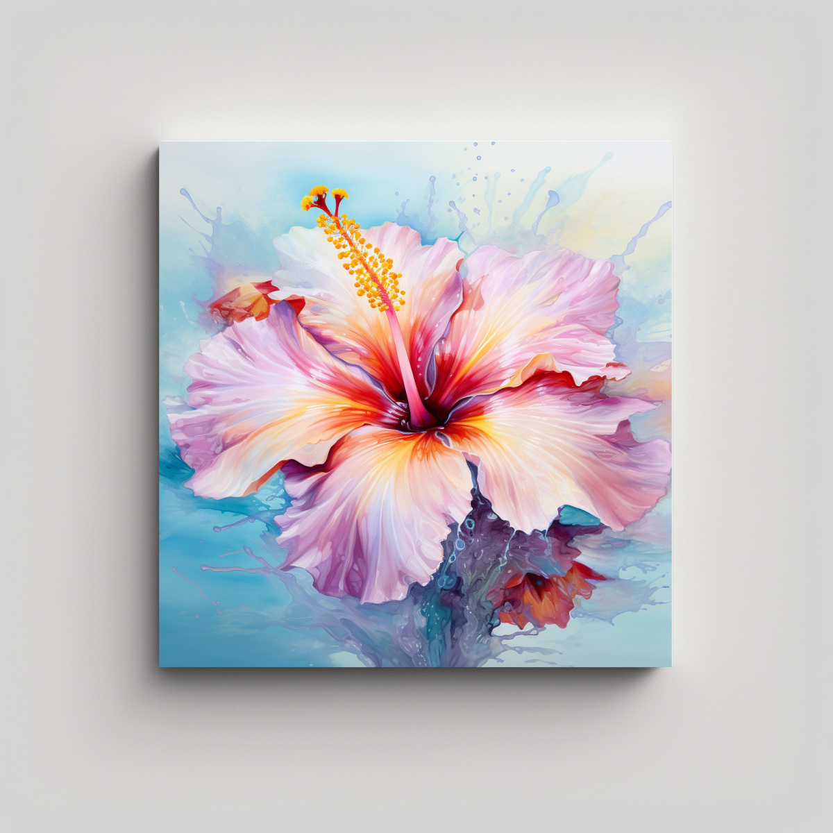 pintura-abstracta-de-colores-pasteles-con-flores-de-hibisco-en-arte-impreso