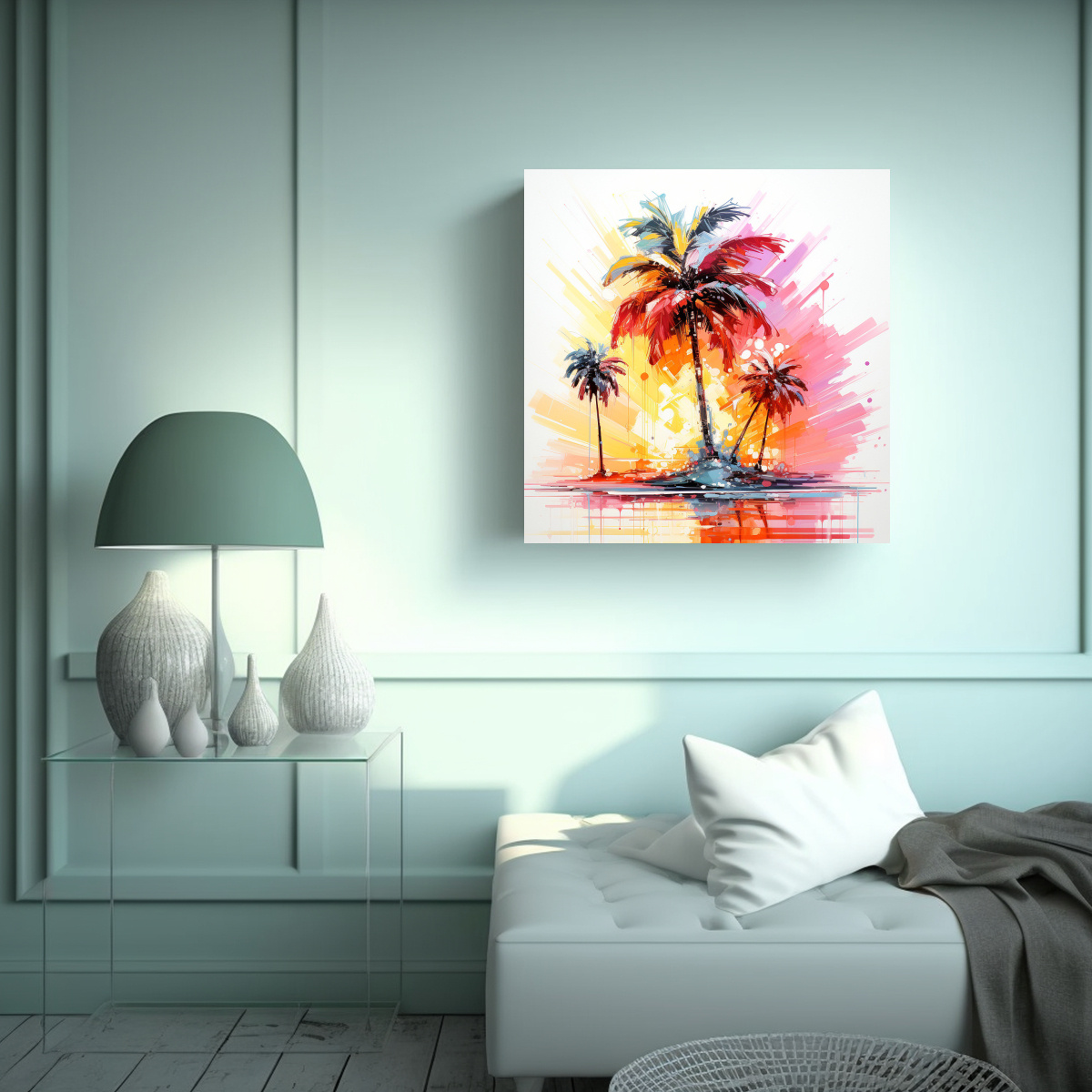pintura-abstracta-de-palmera-en-colores-naranja-y-rosa-sobre-lienzo-1