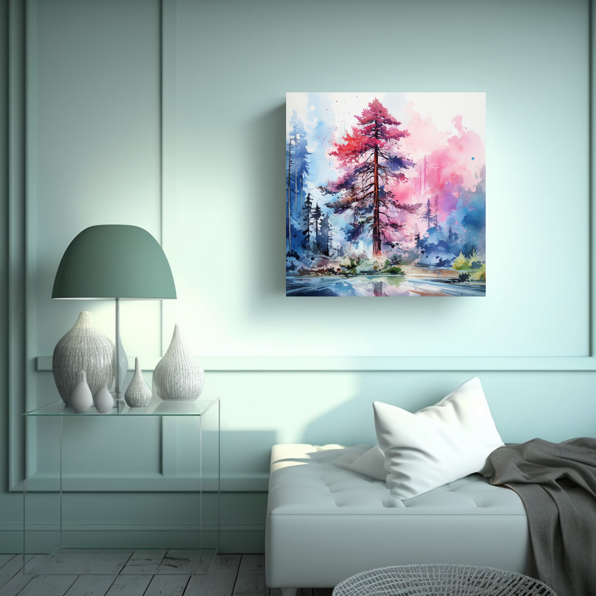 pintura-abstracta-de-un-rbol-de-secuoya-rosa-y-azul-en-tela-sublimada-1