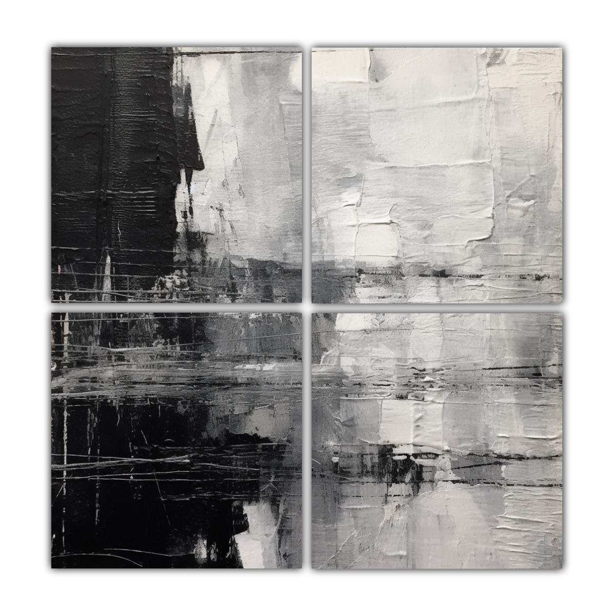 pintura-abstracta-en-blanco-y-negro-estilo-visionario-cuatro-cuadros-creativa