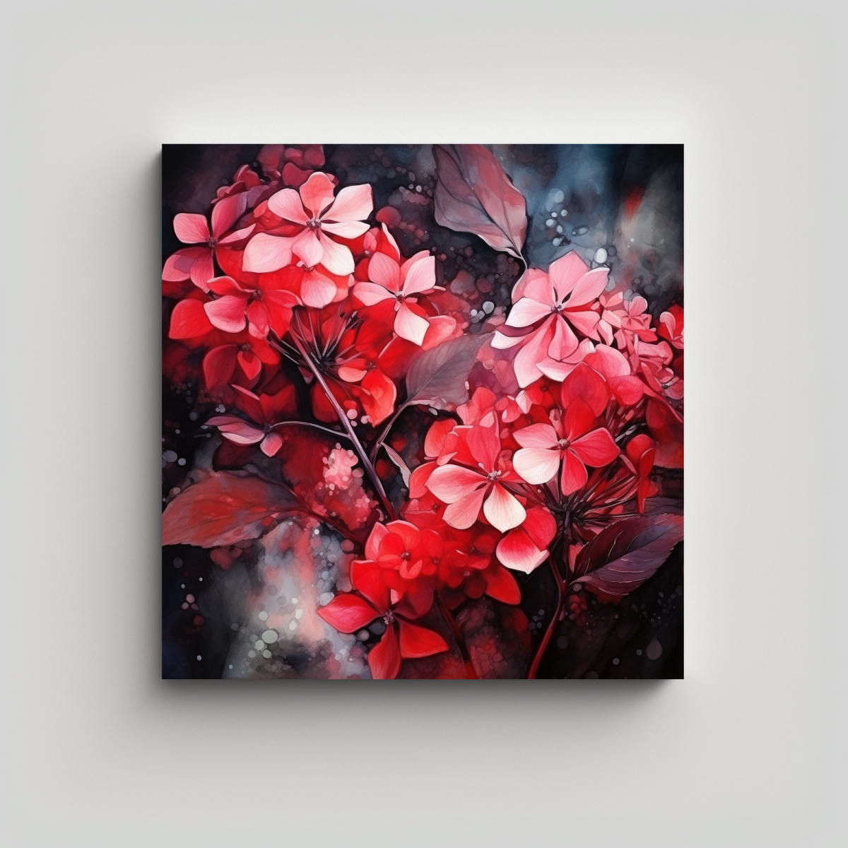 pintura-abstracta-en-rojo-y-negro-de-flores-de-hortensias-para-decoraci-n-del-sal-n