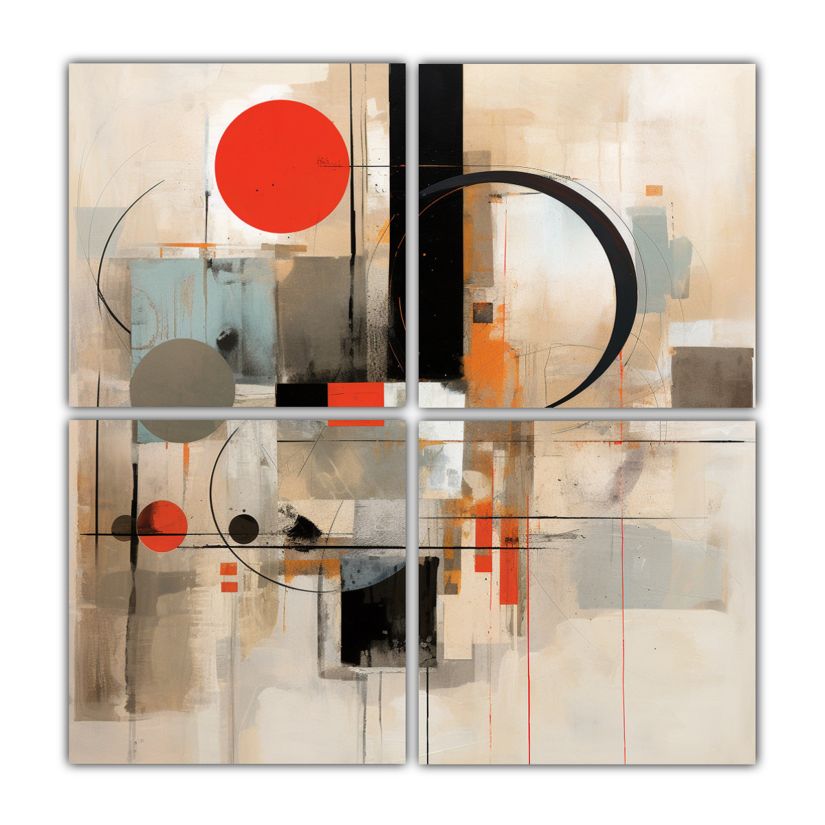 pintura-abstracta-grande-con-c-rculos-negros-y-rojos