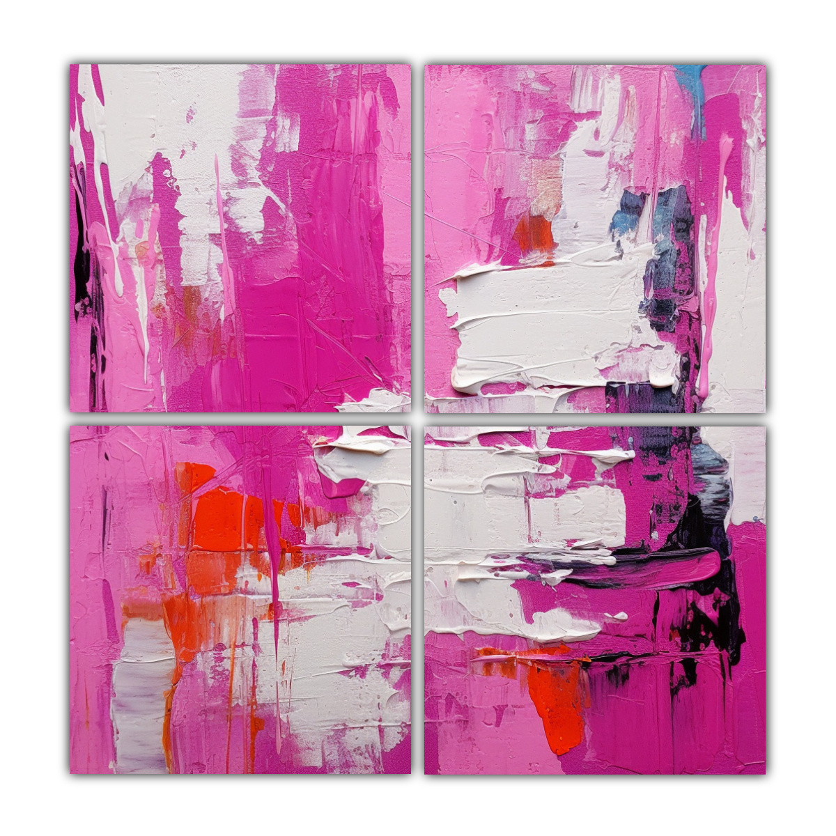 pintura-abstracta-rosa-intenso-en-bastidor-4-telas-en-detalle-mix