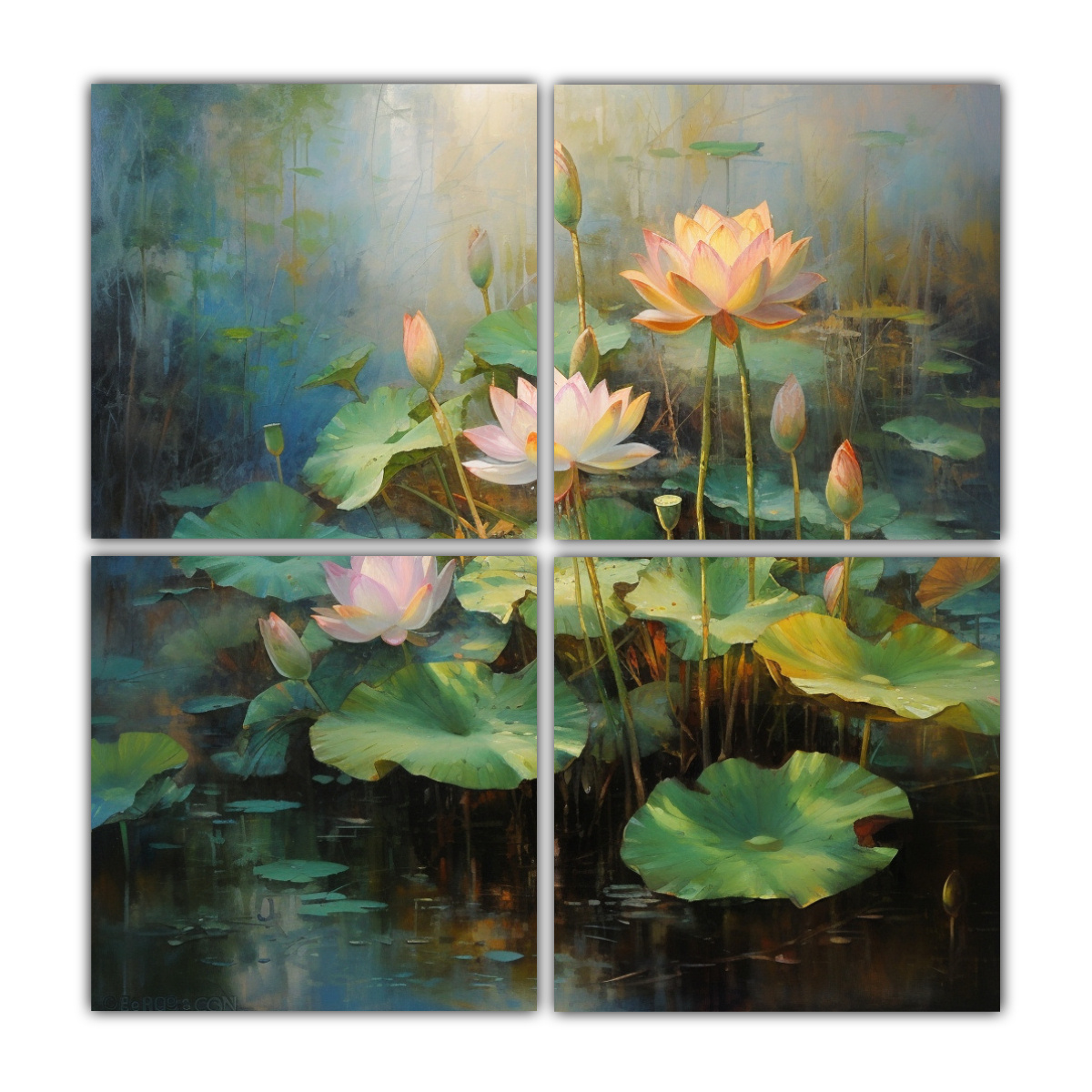 pintura-al-leo-de-loto-por-mr-liu-arte-vanguardista-y-est-tico-en-4-lienzos