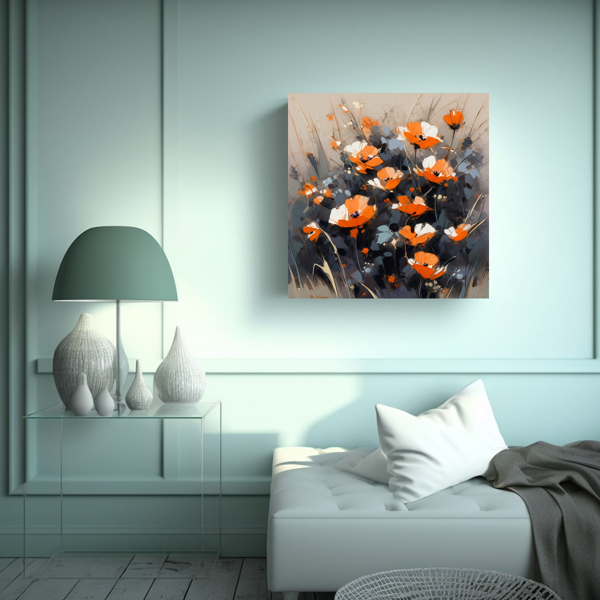 pintura-cuadro-de-expresi-n-ambiente-en-colores-naranja-y-negro-sobre-lienzo-1