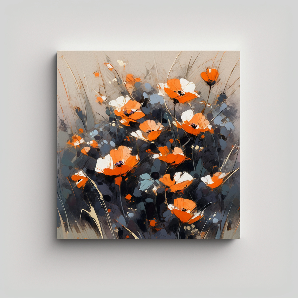 pintura-cuadro-de-expresi-n-ambiente-en-colores-naranja-y-negro-sobre-lienzo