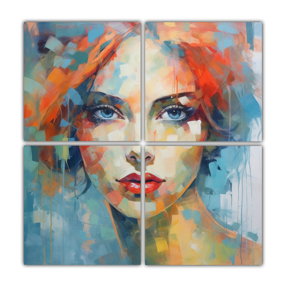 pintura-cuatro-cuadros-concepto-retrato-de-una-mujer-moderna-hermosa-que-atrae-al-dormitorio-principal