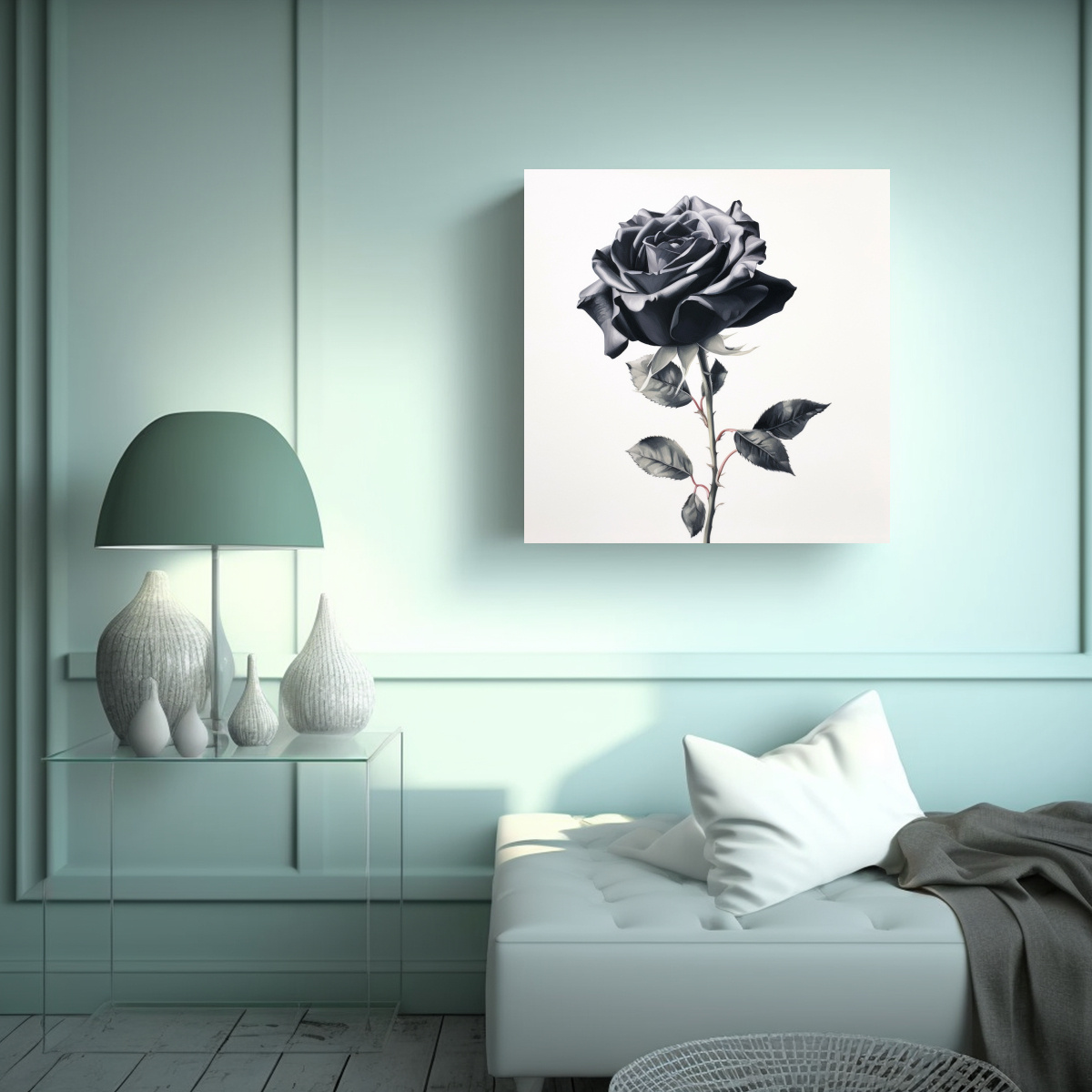 pintura-de-decoraci-n-rosa-negra-bellamente-formada-en-un-fondo-blanco-1