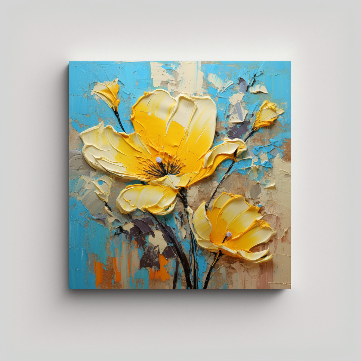 pintura-de-flores-amarillas-y-cian-en-lienzo-para-decoraci-n-del-comedor