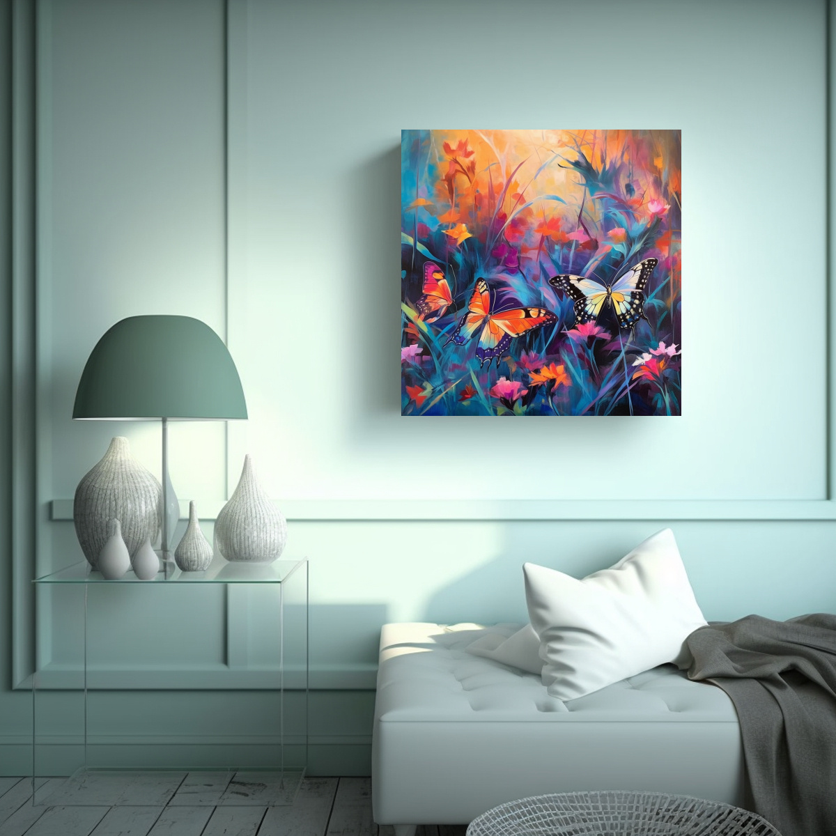 pintura-de-lienzo-acuarela-con-mariposas-ne-n-rodeadas-de-flores-silvestres-1