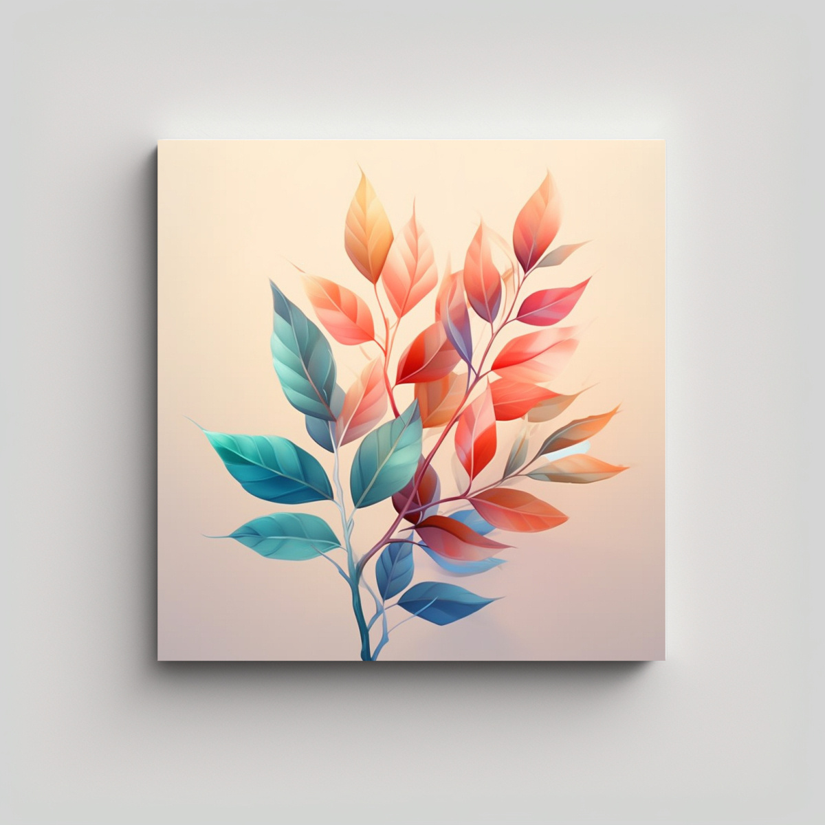 pintura-de-pared-con-hojas-bellas-en-estilo-vintage