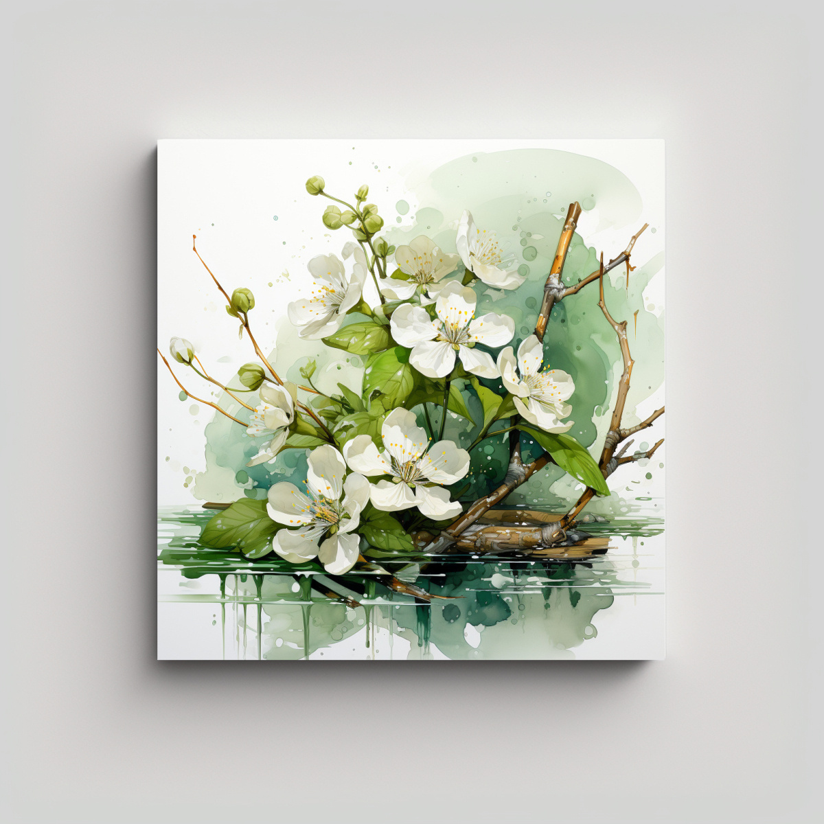 pintura-decorativa-abstracta-composici-n-de-sakura-verde-y-oro