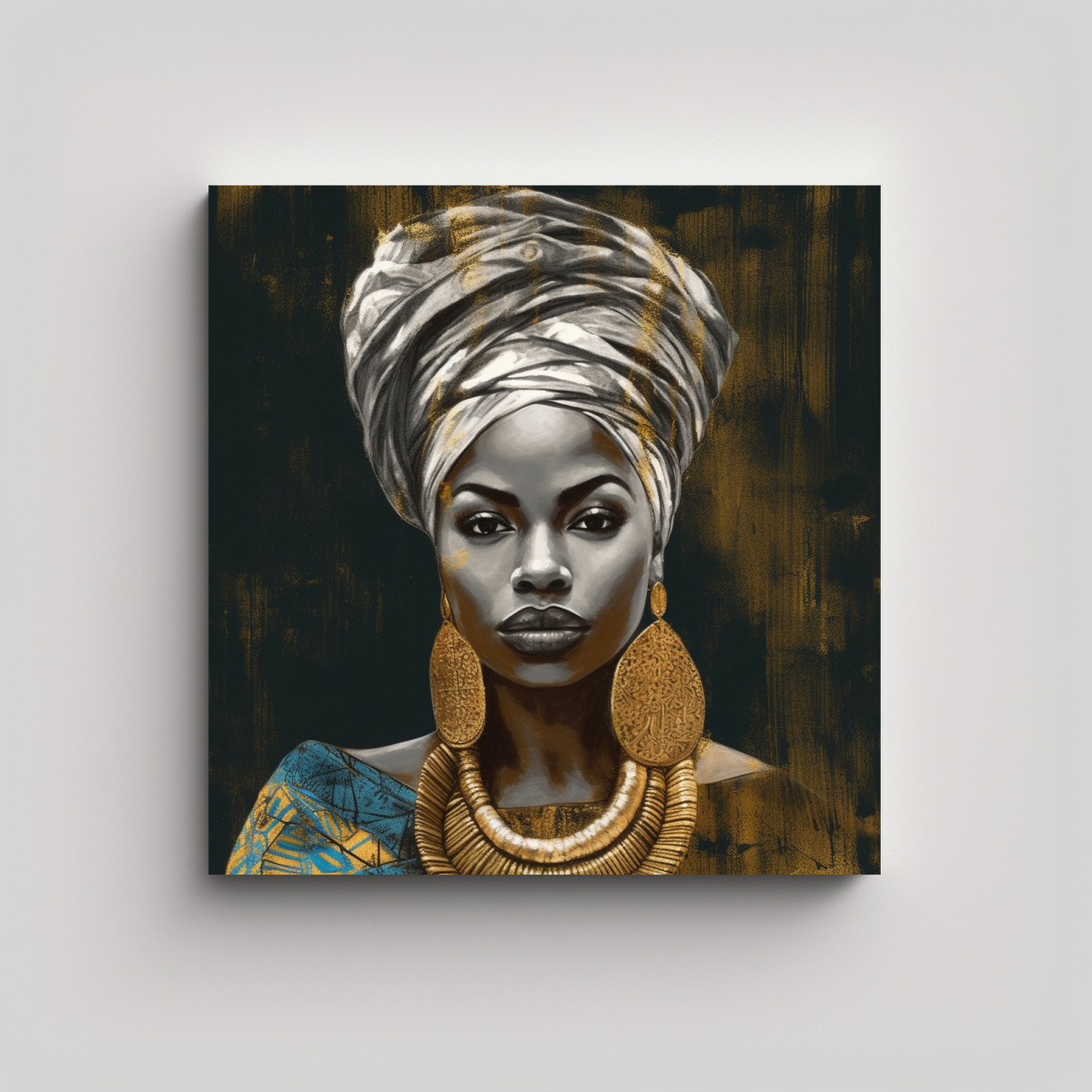 pintura-decorativa-africana-con-mujer-llevando-turbante-decorado