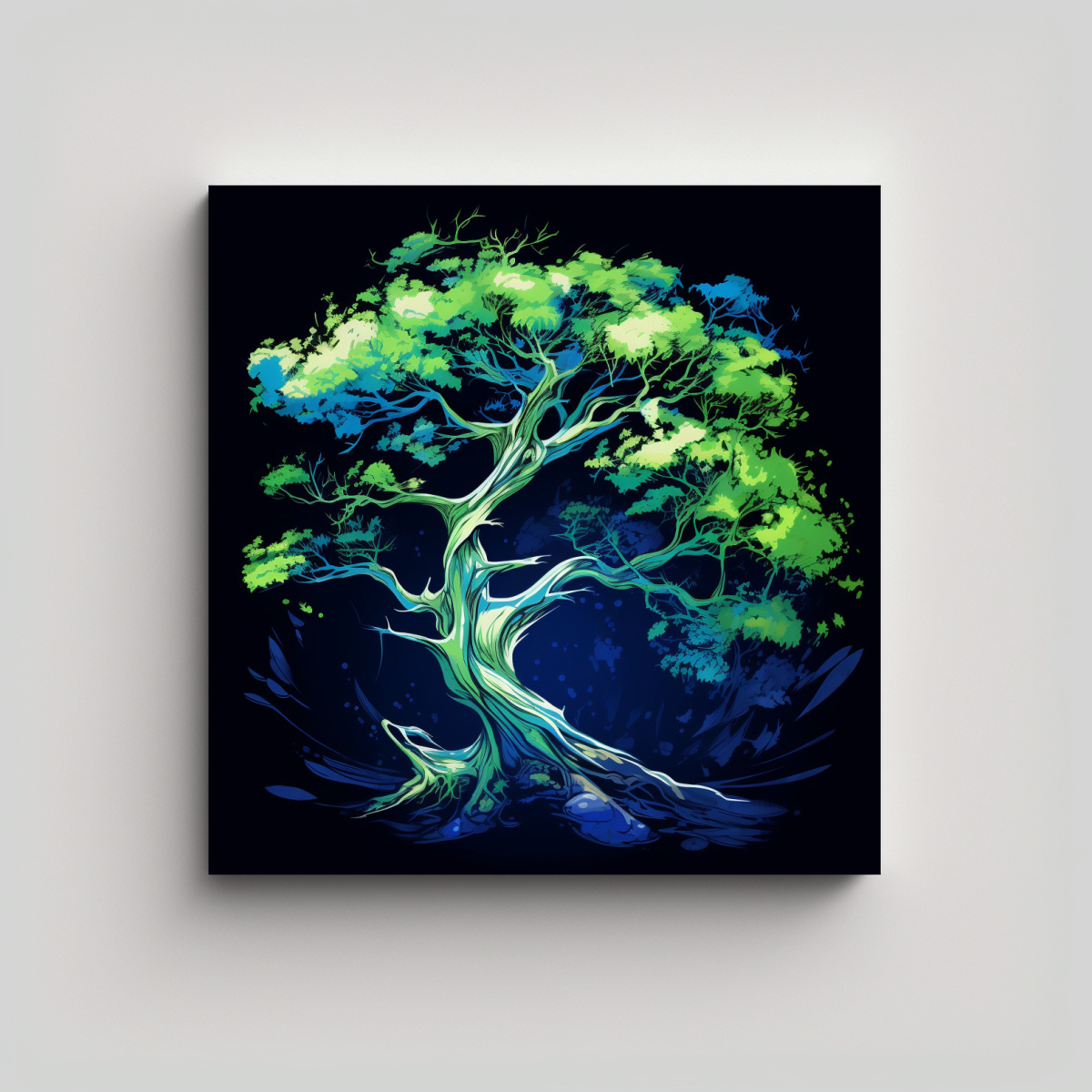 pintura-decorativa-armon-a-crom-tica-del-rbol-de-enebro-en-tonos-verde-y-azul-con-atm-sfera-neonoir