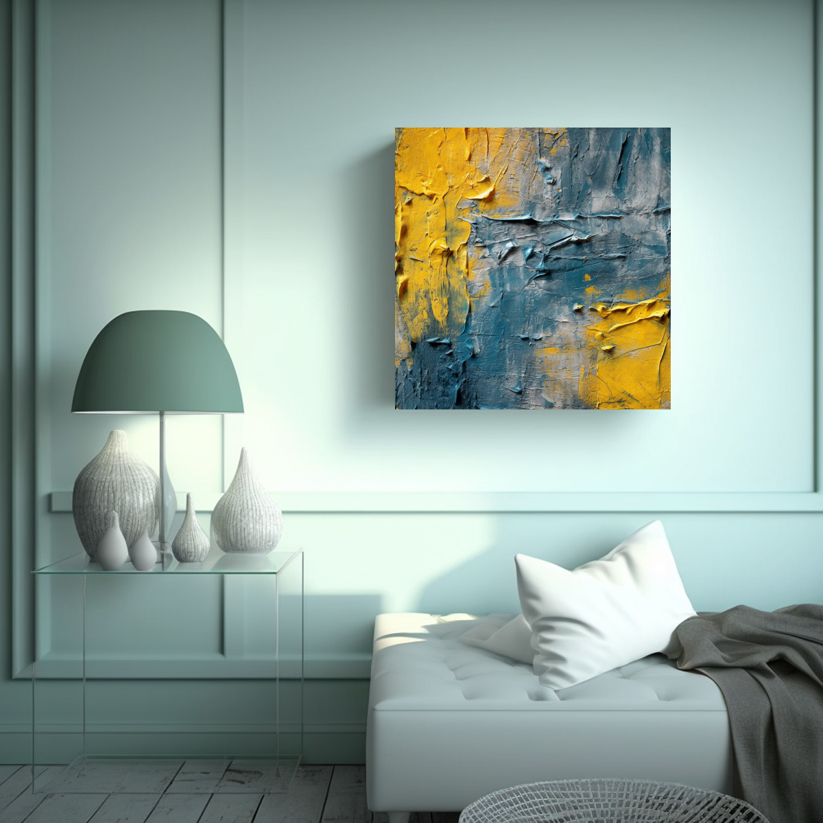 pintura-decorativa-con-detalles-suaves-de-textura-azul-y-amarillo-de-arte-imagen-1