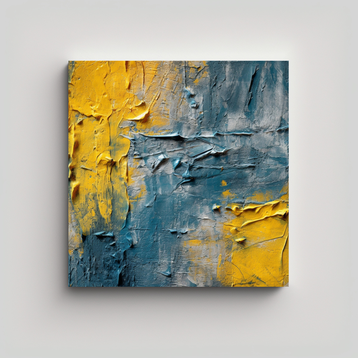 pintura-decorativa-con-detalles-suaves-de-textura-azul-y-amarillo-de-arte-imagen