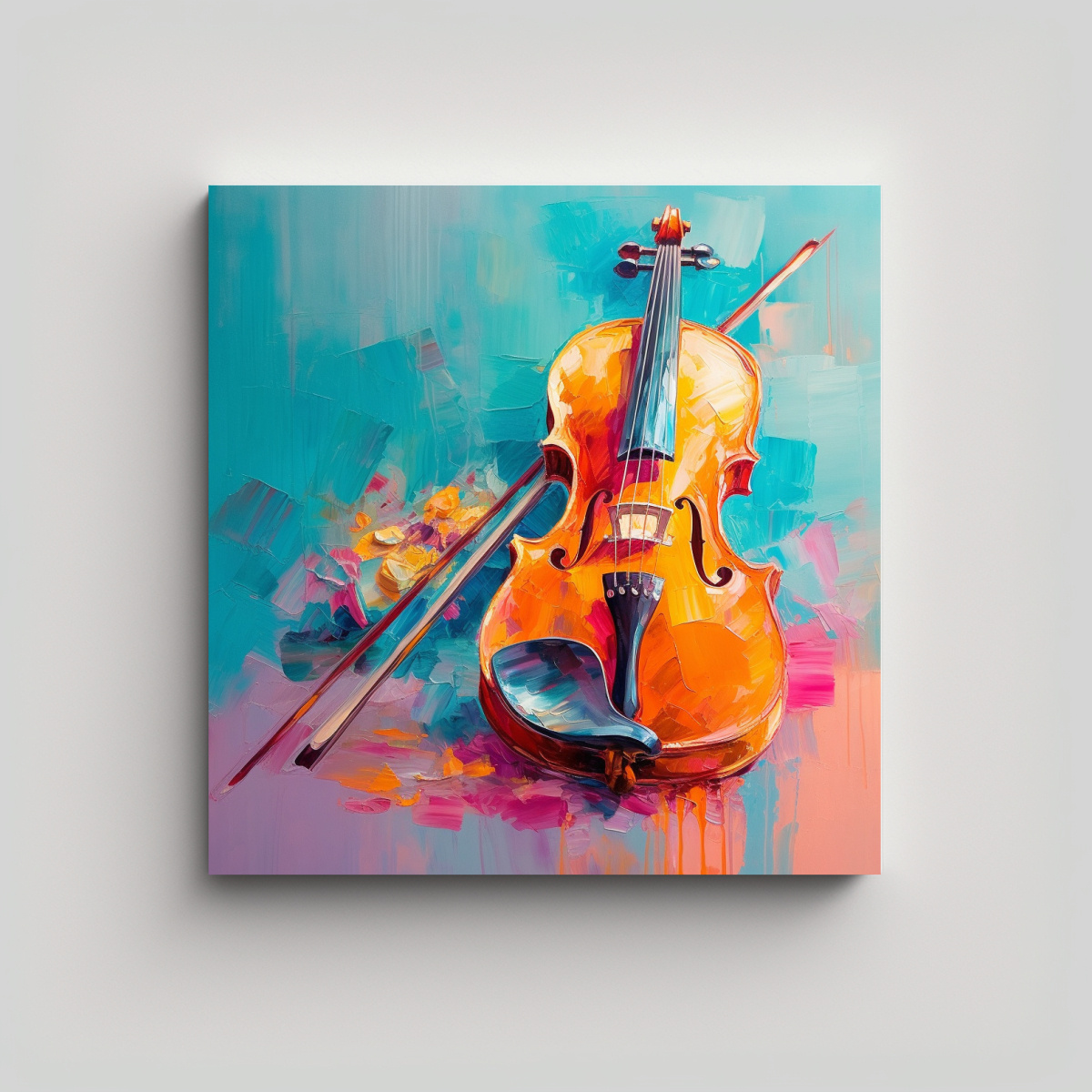 pintura-decorativa-de-arte-de-pared-colorida-simetr-a-con-notas-saliendo-de-un-viol-n