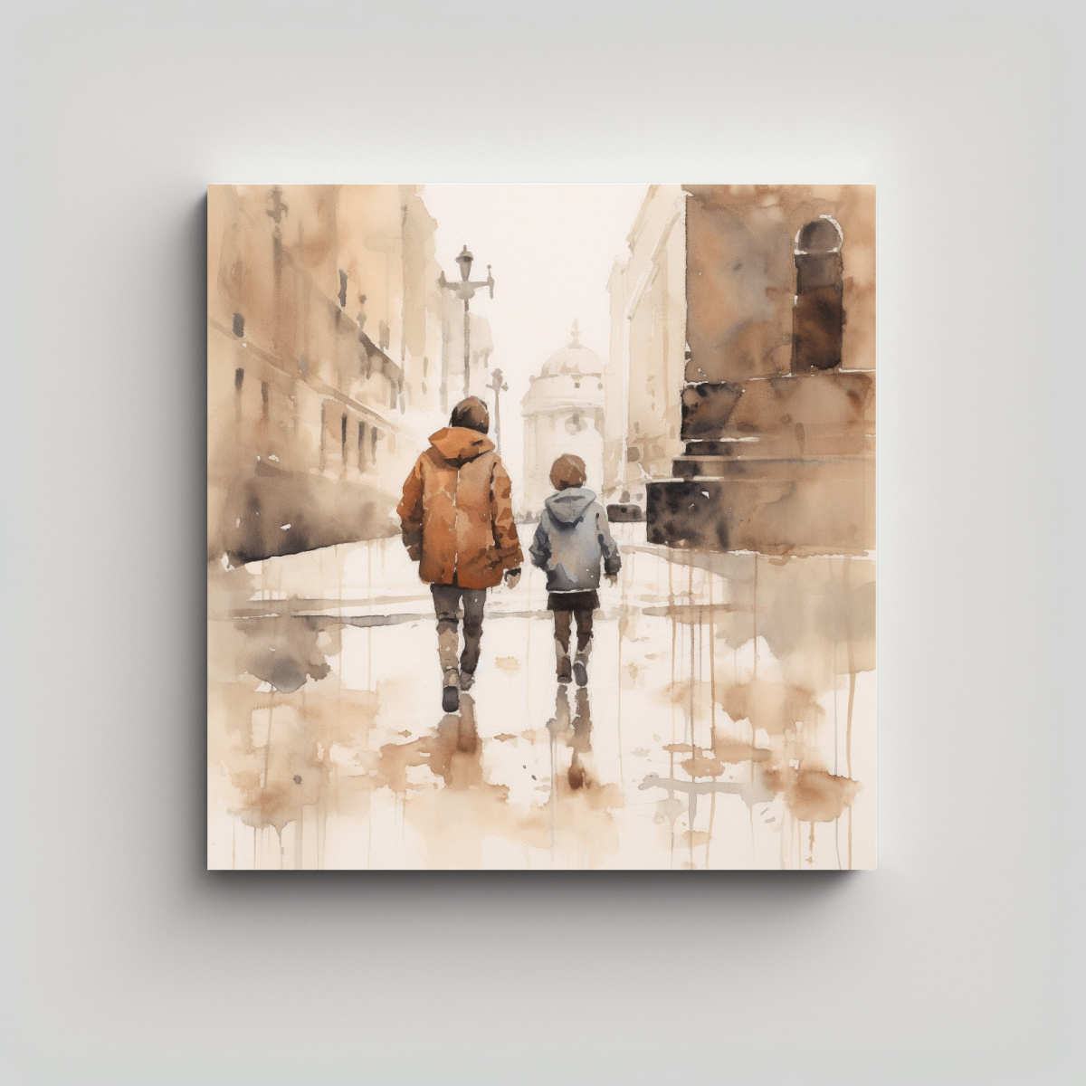 pintura-decorativa-de-arte-gr-fico-acuarela-pareja-caminando-