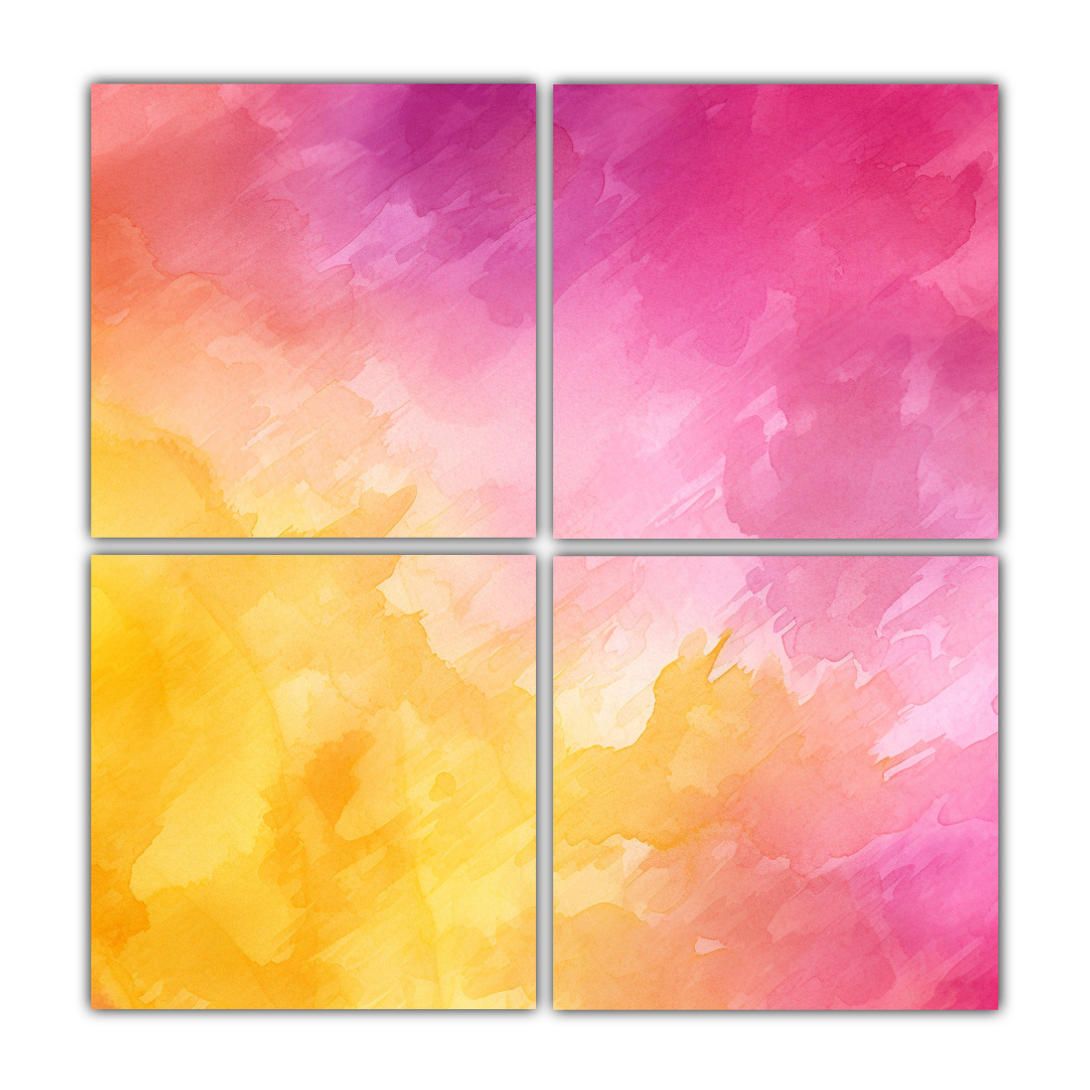 pintura-decorativa-de-cuadriptico-abstracto-con-tem-tica-de-degradado-de-acuarela-amarillo-rosa-p-rpura