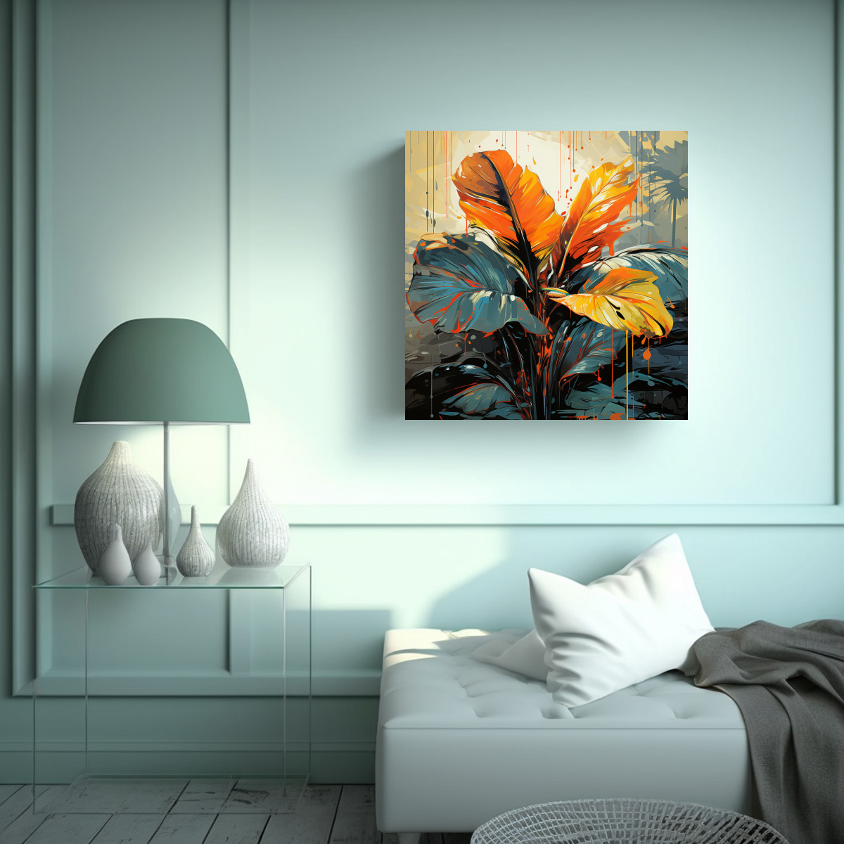 pintura-decorativa-de-palmas-en-tonos-amarillo-y-naranja-con-atmosfera-neonoir-1