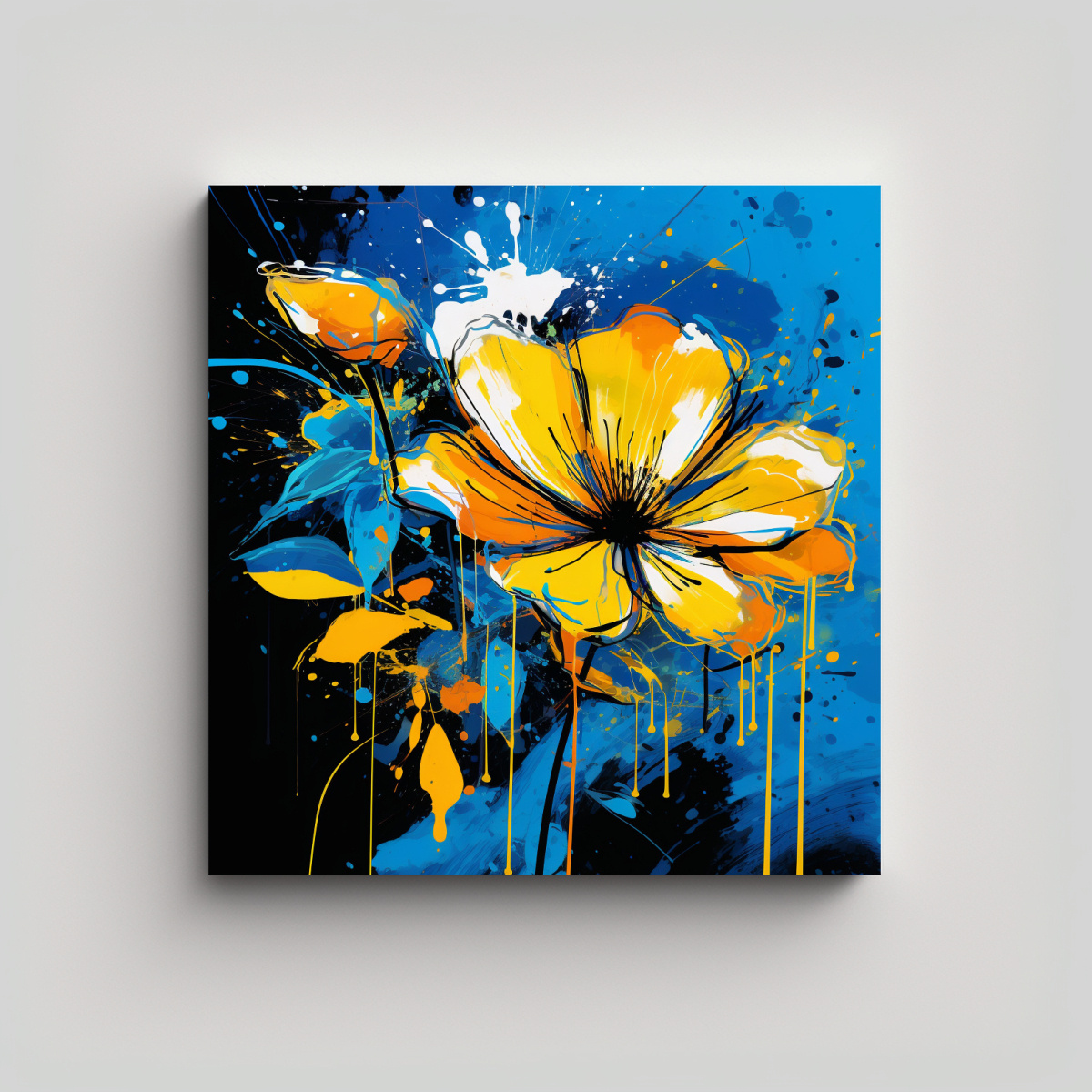 pintura-decorativa-de-pared-amarilla-y-azul-estilo-neonoir-con-expresividad