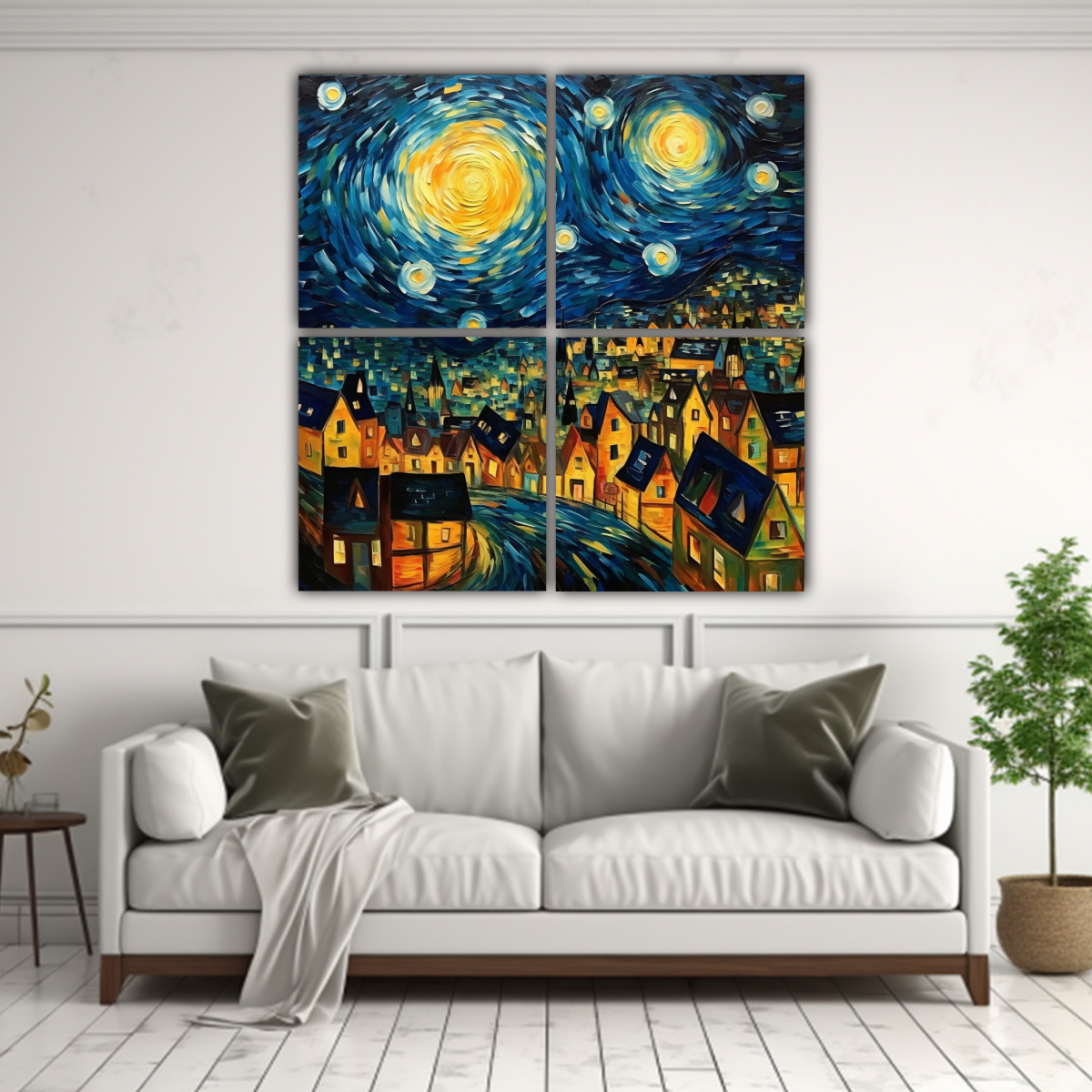 pintura-decorativa-de-vista-de-pueblo-con-cielo-estrellado-1