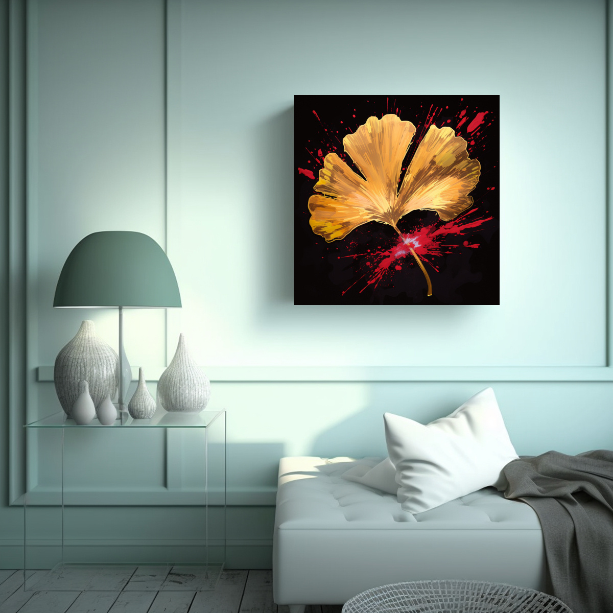 pintura-decorativa-inspiraci-n-ginkgo-leaves-en-rojo-y-dorado-estilo-neonoir-1