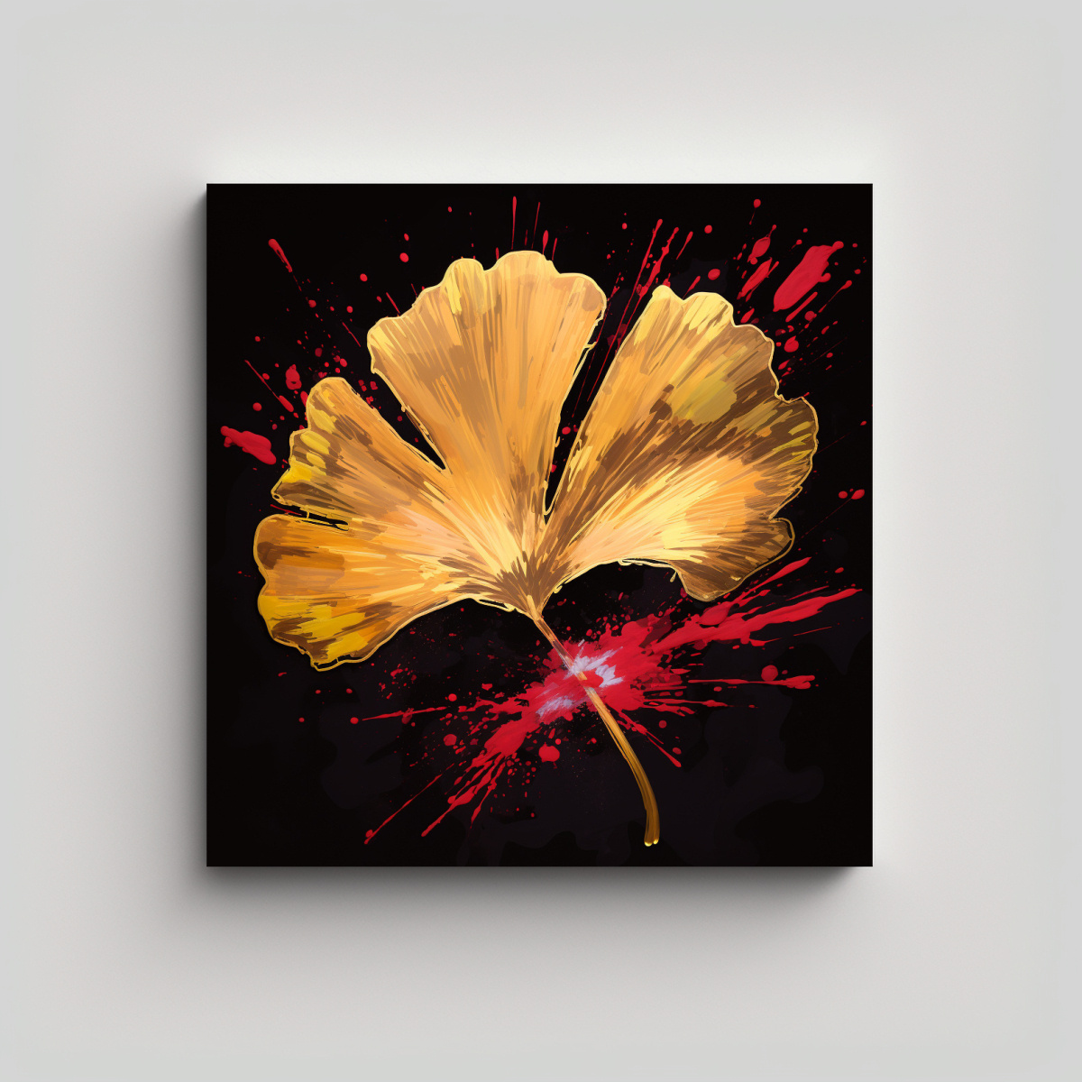 pintura-decorativa-inspiraci-n-ginkgo-leaves-en-rojo-y-dorado-estilo-neonoir