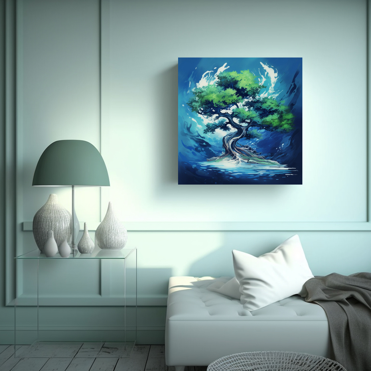 pintura-en-bastidor-de-abstracci-n-poca-rbol-de-enebro-en-tonos-verde-y-azul-atm-sfera-neonoir-1-1