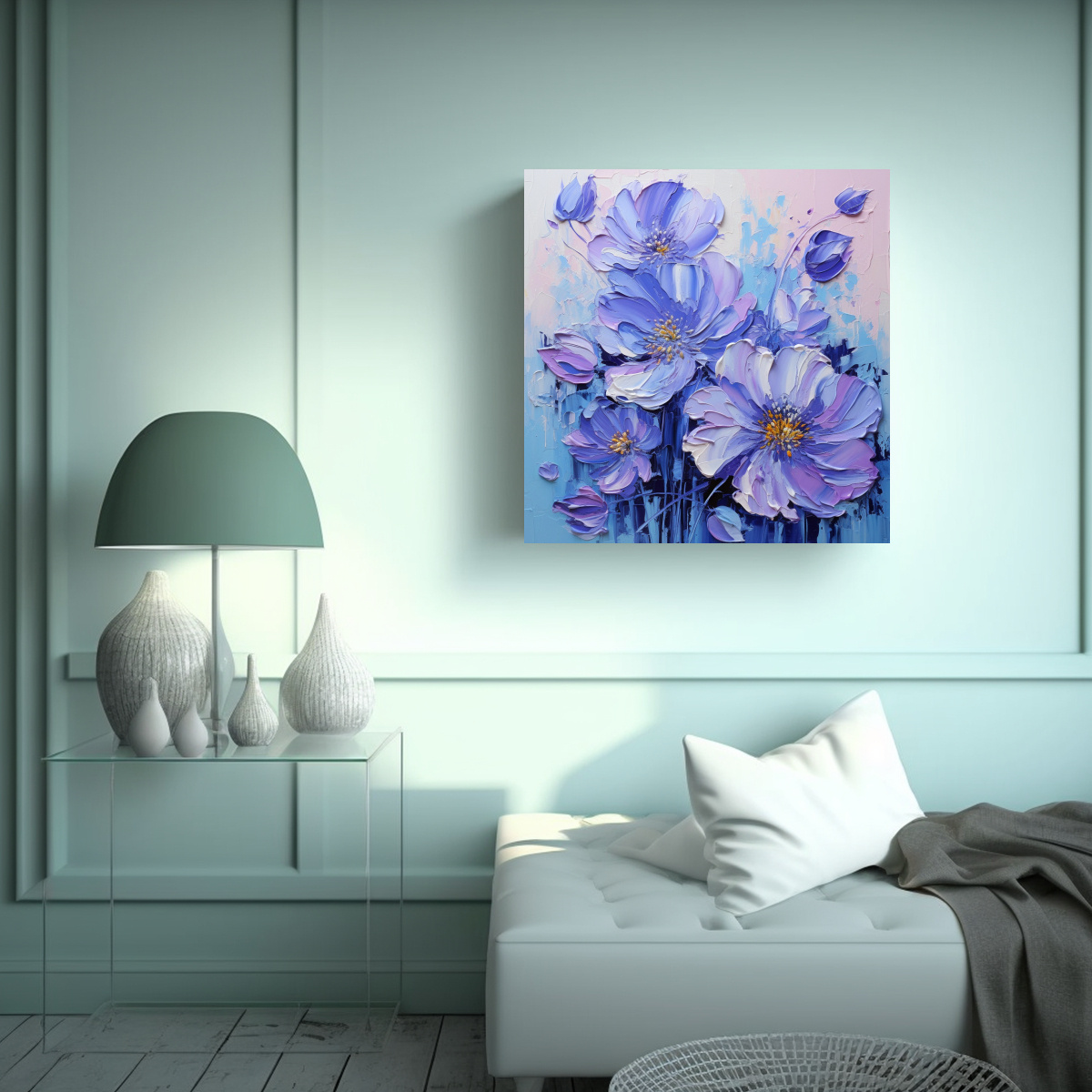 pintura-en-lienzo-de-flores-urbanas-en-colores-morado-y-azul-en-bastidor-1